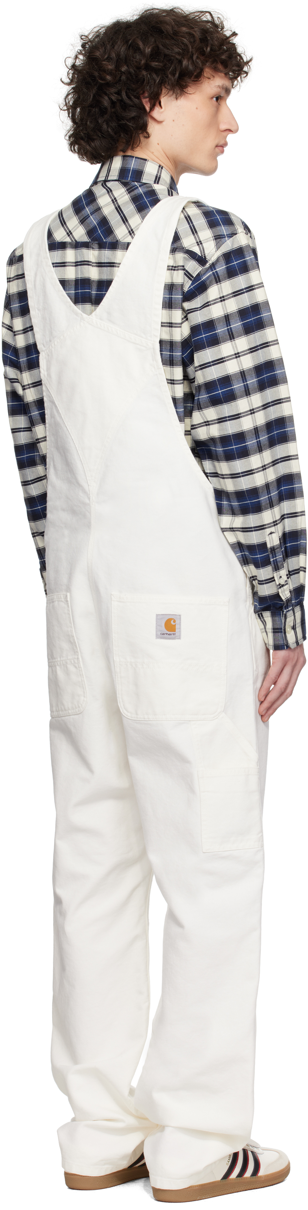 Carhartt Man Overalls Off White Size 30w-30l Organic Cotton In D602 Wax