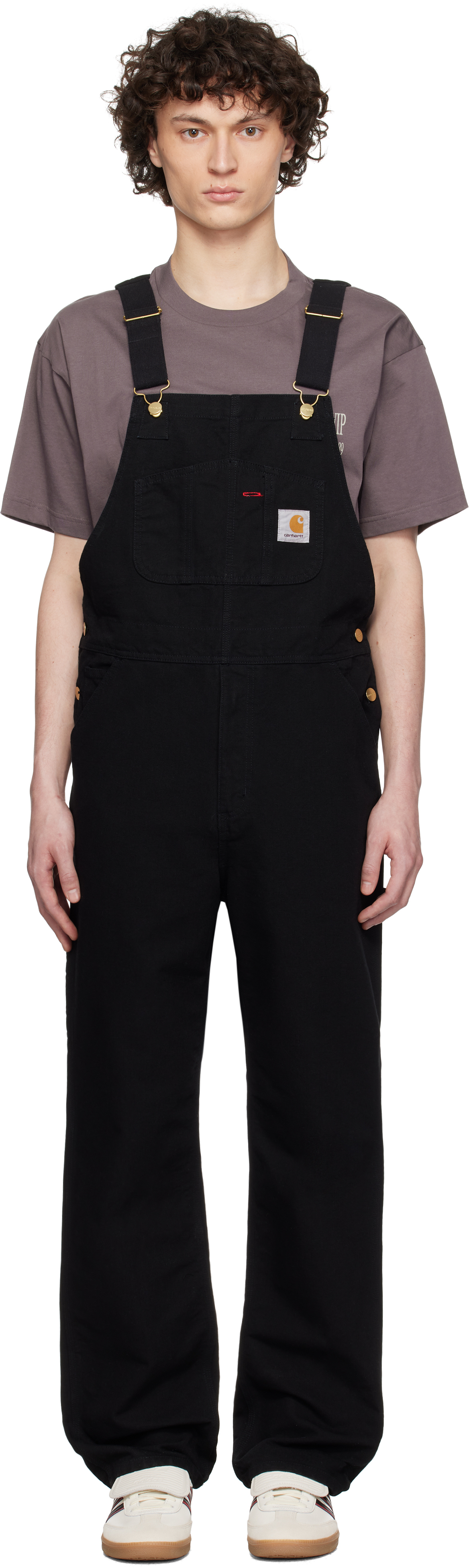 Shop Carhartt Black Bib Overalls In 8902 Black
