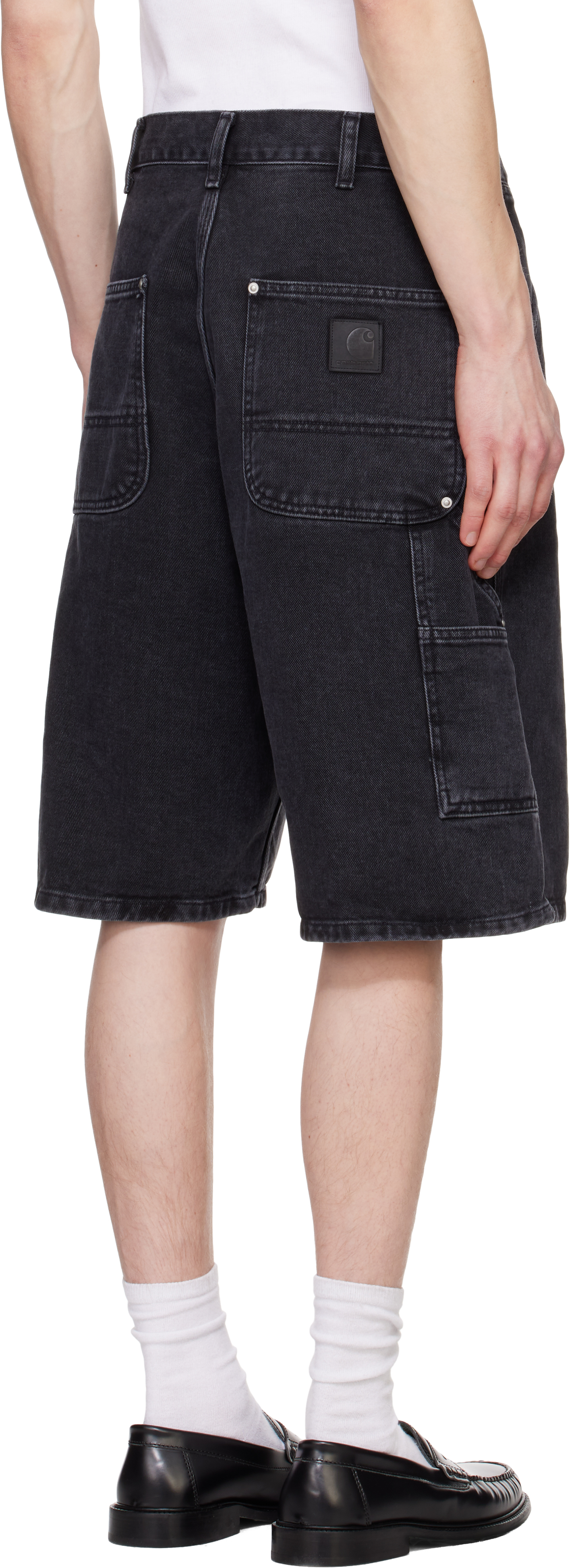 Carhartt Single-knee Bermuda Shorts In 8906 Black Stone Was