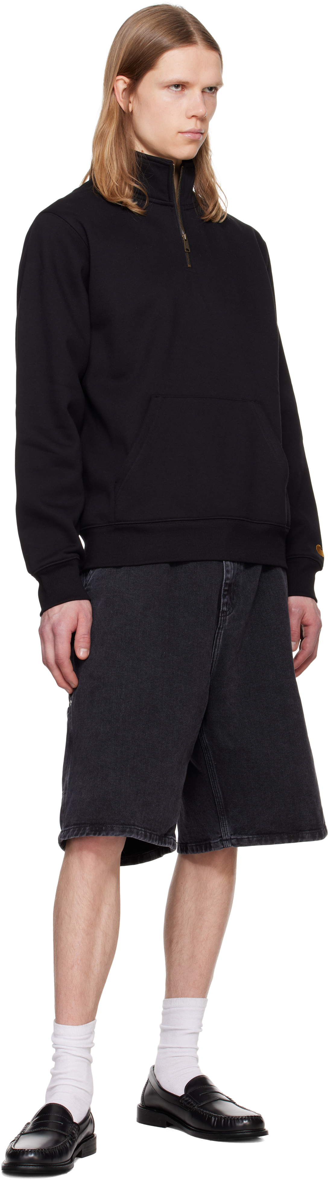 Carhartt Single-knee Bermuda Shorts In 8906 Black Stone Was