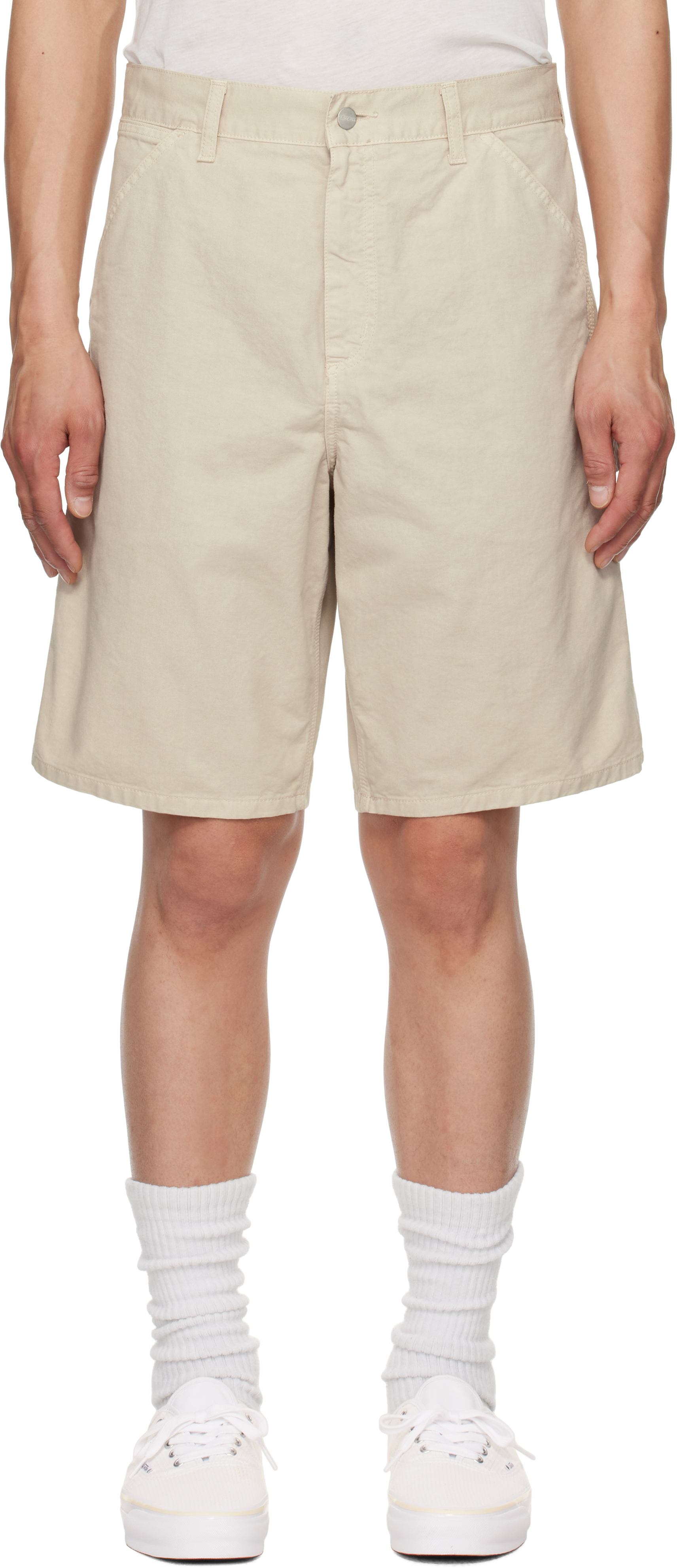 Carhartt Beige Single Knee Shorts In 2lpgd Fleur De Sel