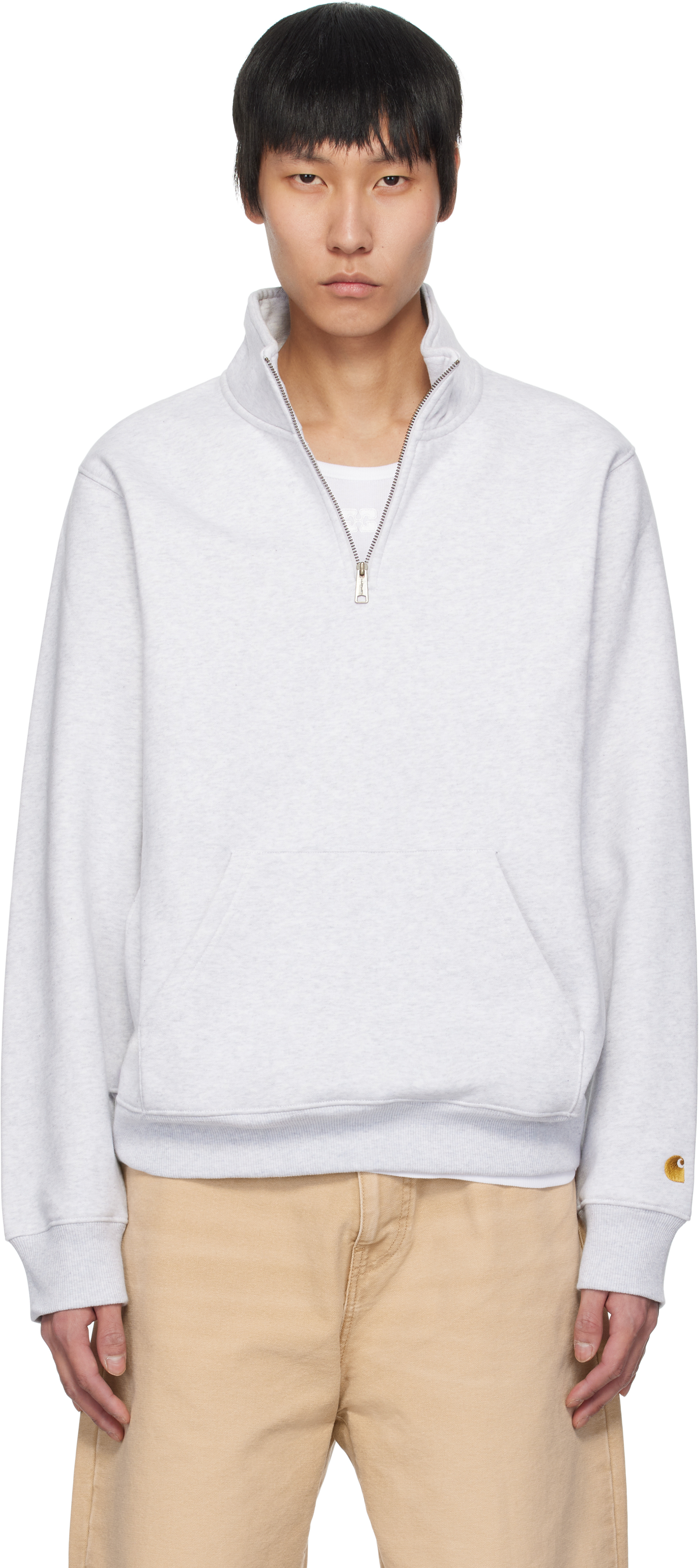 Blue Chase Neck Zip Sweatshirt