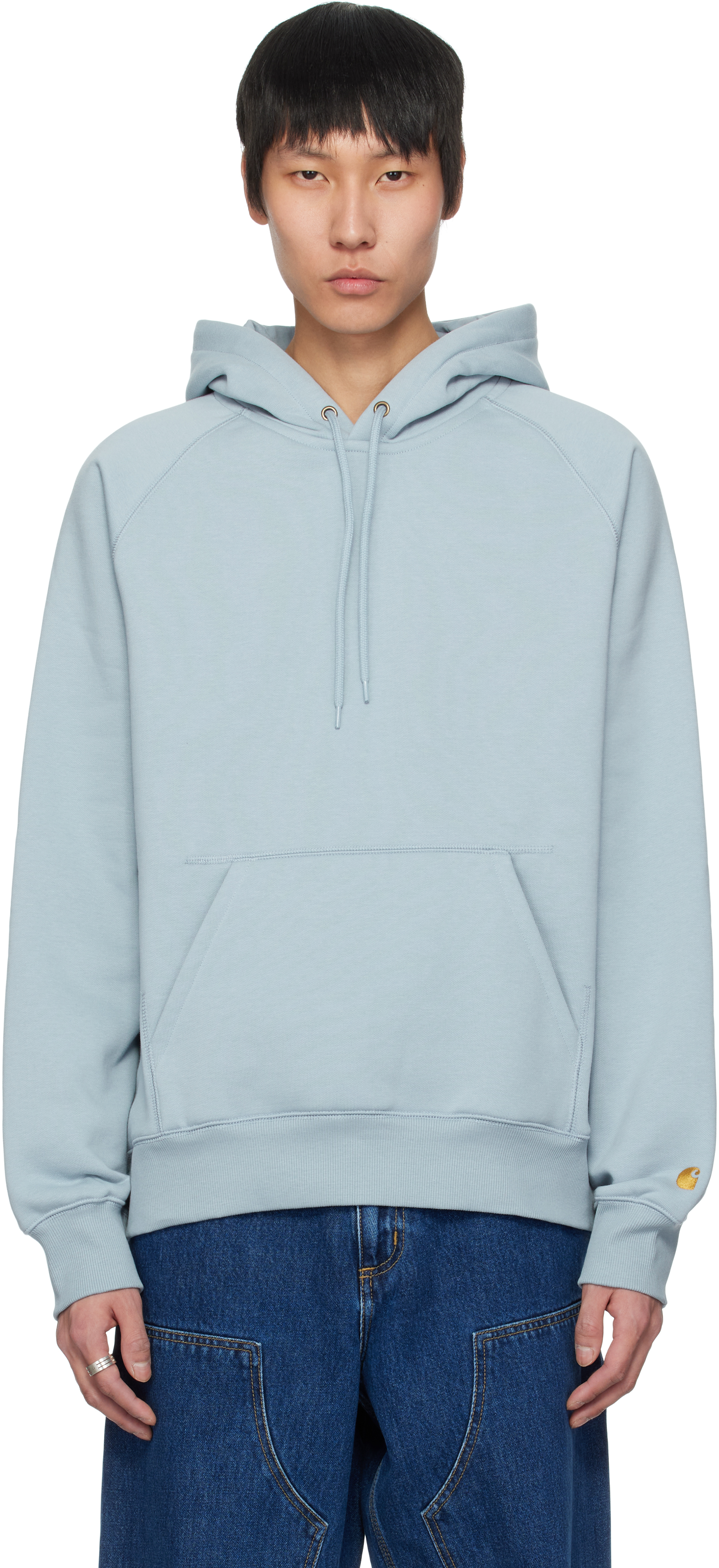 【関税込み】Carhartt Work In Progress ブルー Chase フーディ Carhartt Work In Progressのブルー Chase フーディがセール中