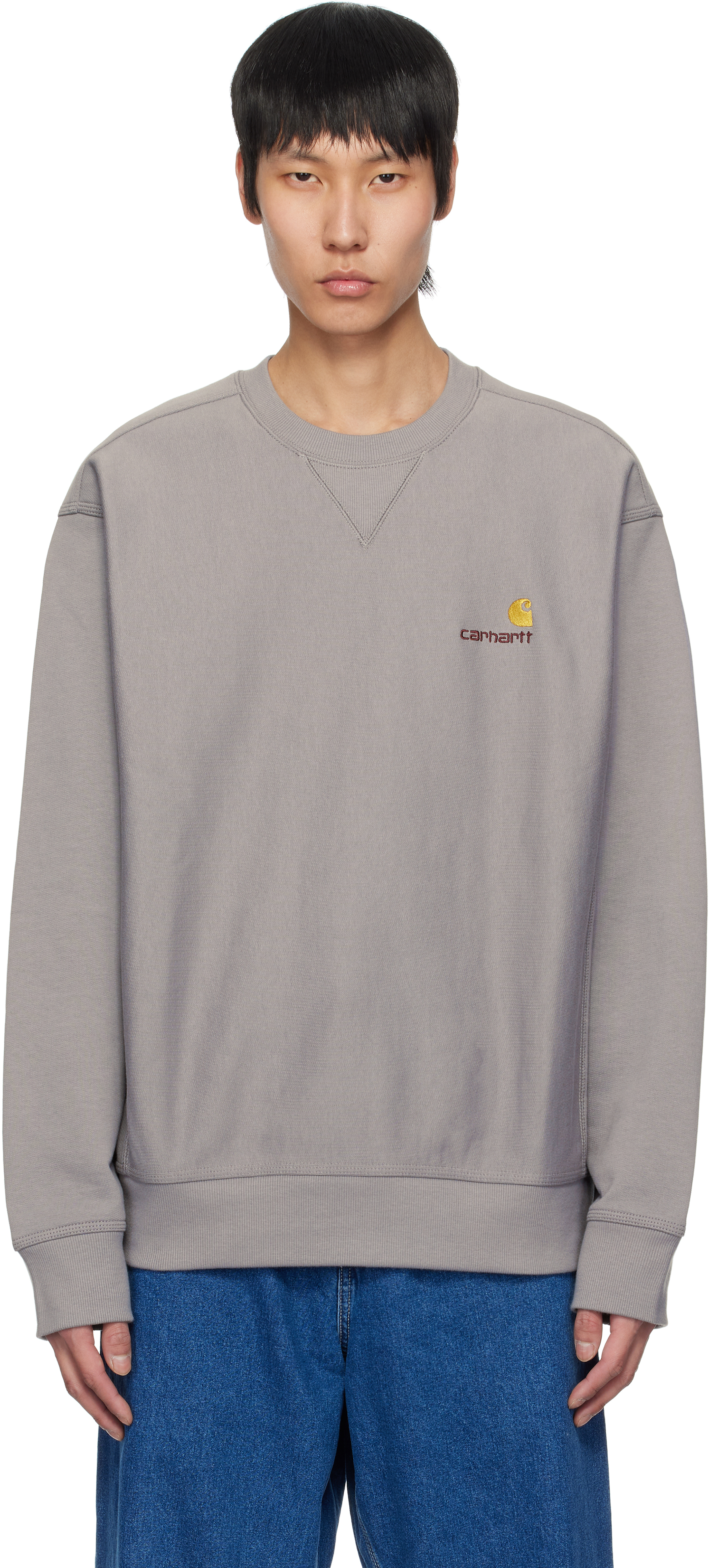 Carhartt Gray American Script Sweatshirt In 2lrxx Yosemite