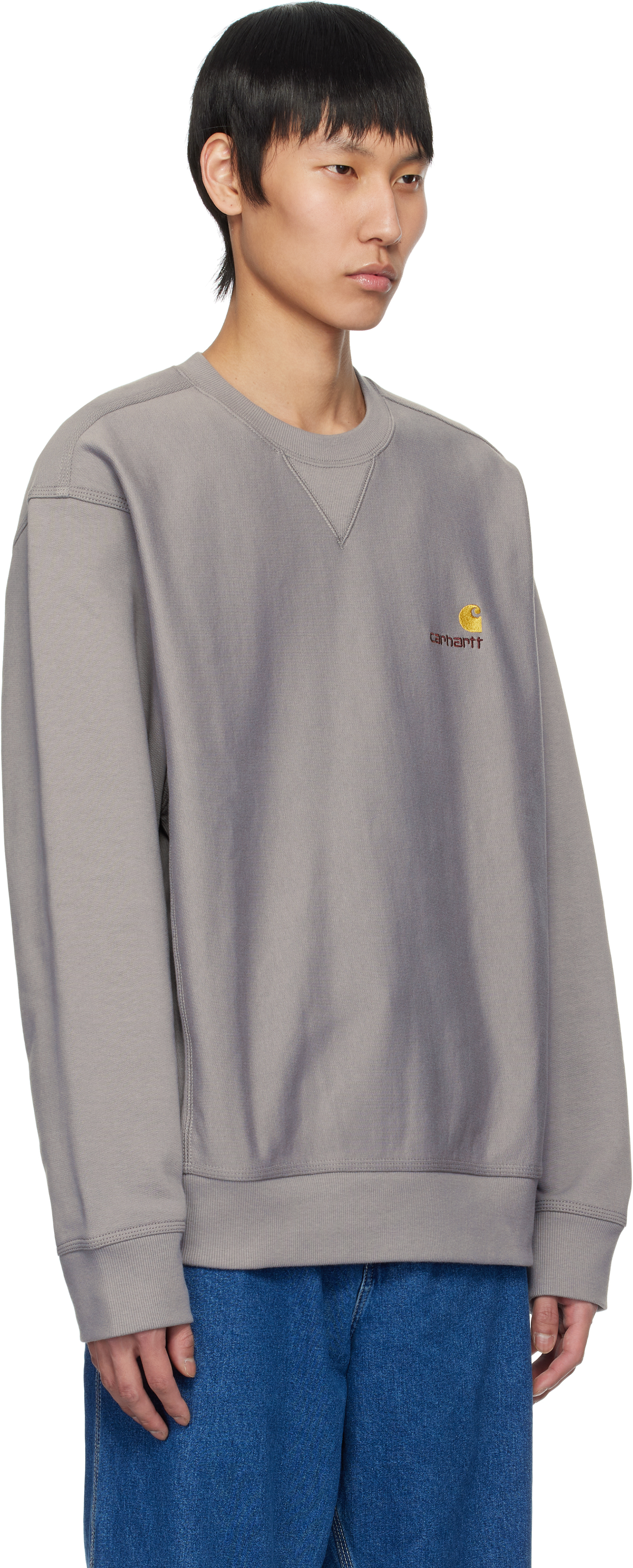 Carhartt Gray American Script Sweatshirt In 2lrxx Yosemite
