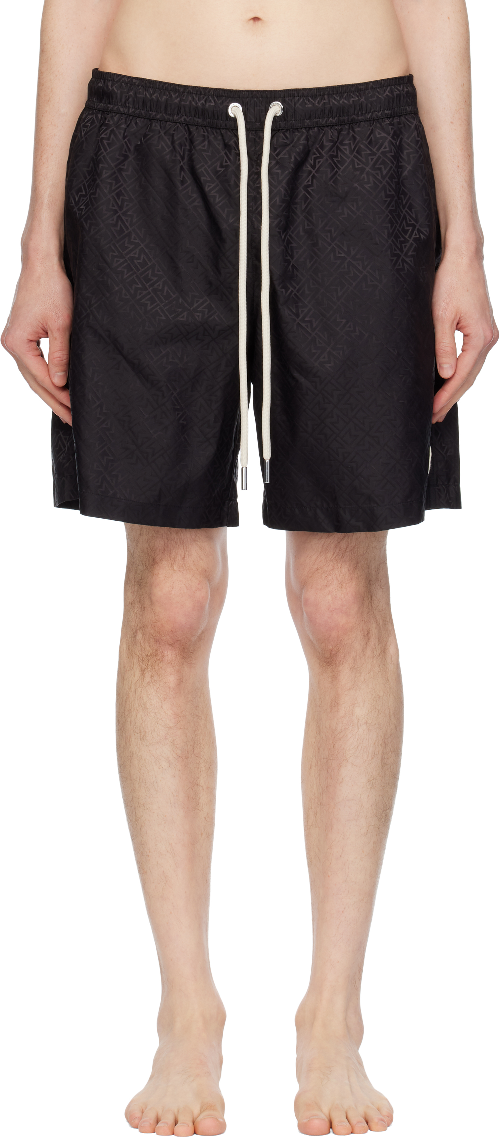 Black Monogram Swim Shorts