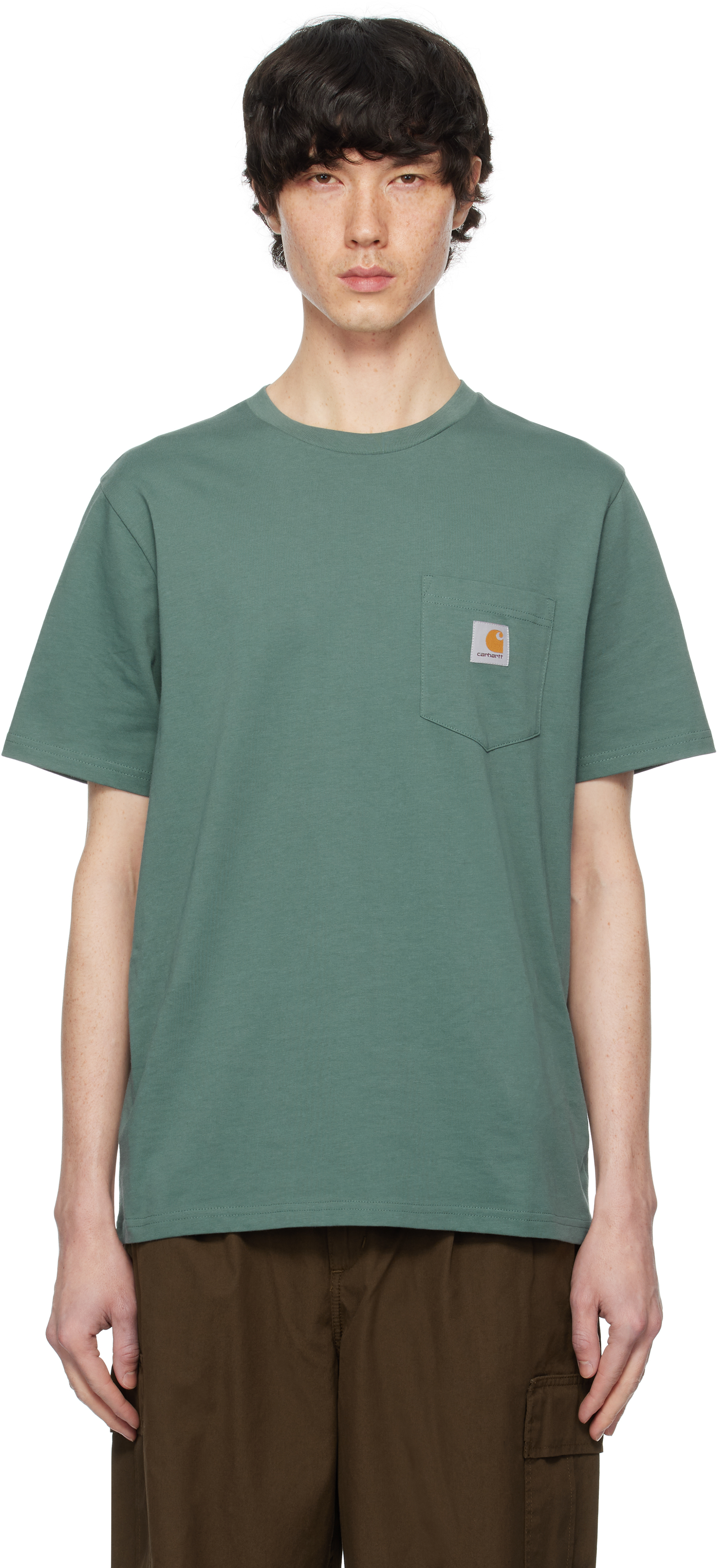 Green Pocket T-shirt by Carhartt Work In Progress on Sale