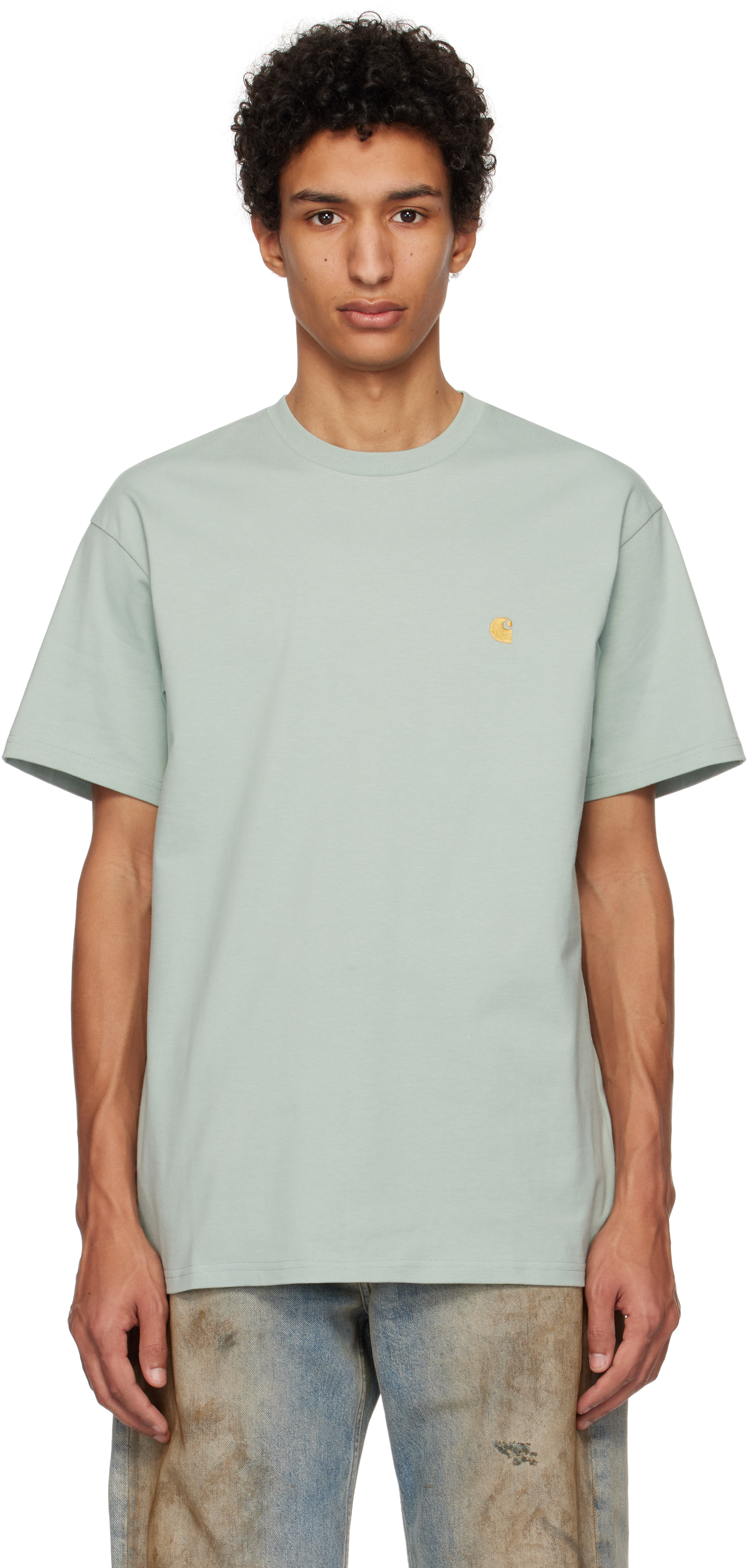Carhartt Green Chase T-shirt In 2o2xx Frosted Green