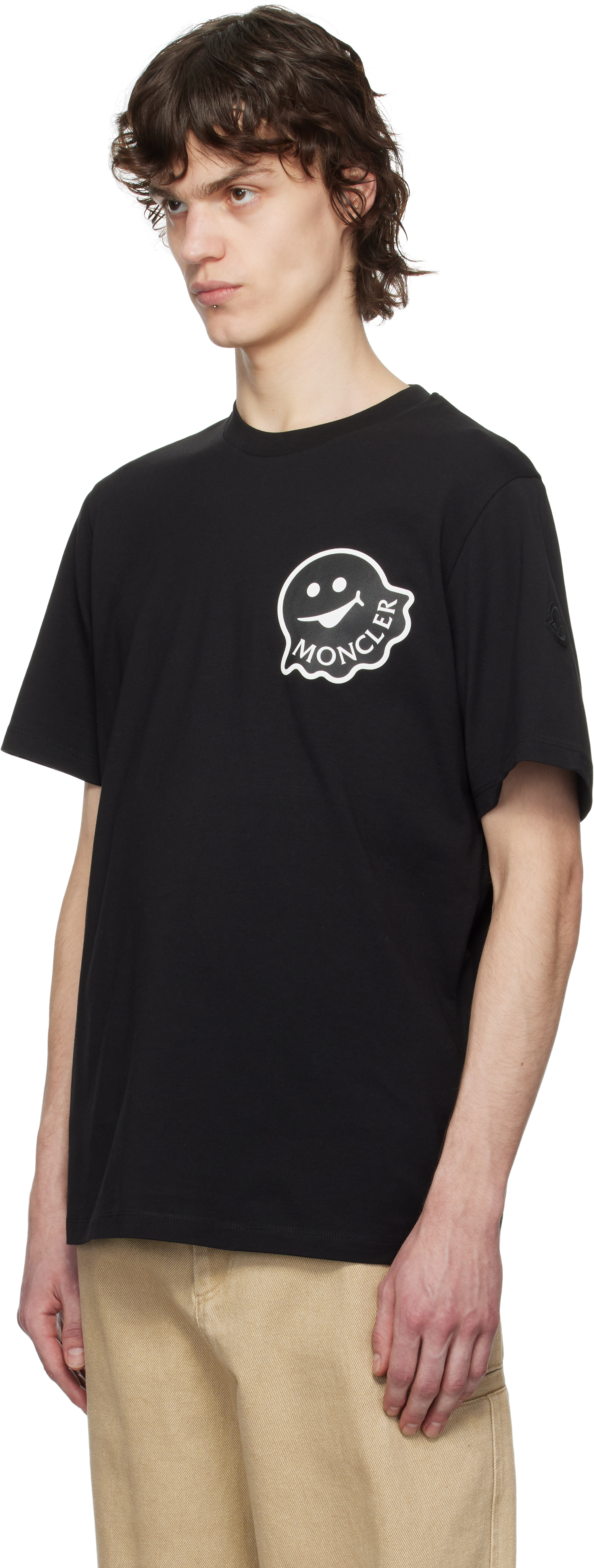 Moncler Black Archivo Creativo T-shirt In 998 - Smoky Black