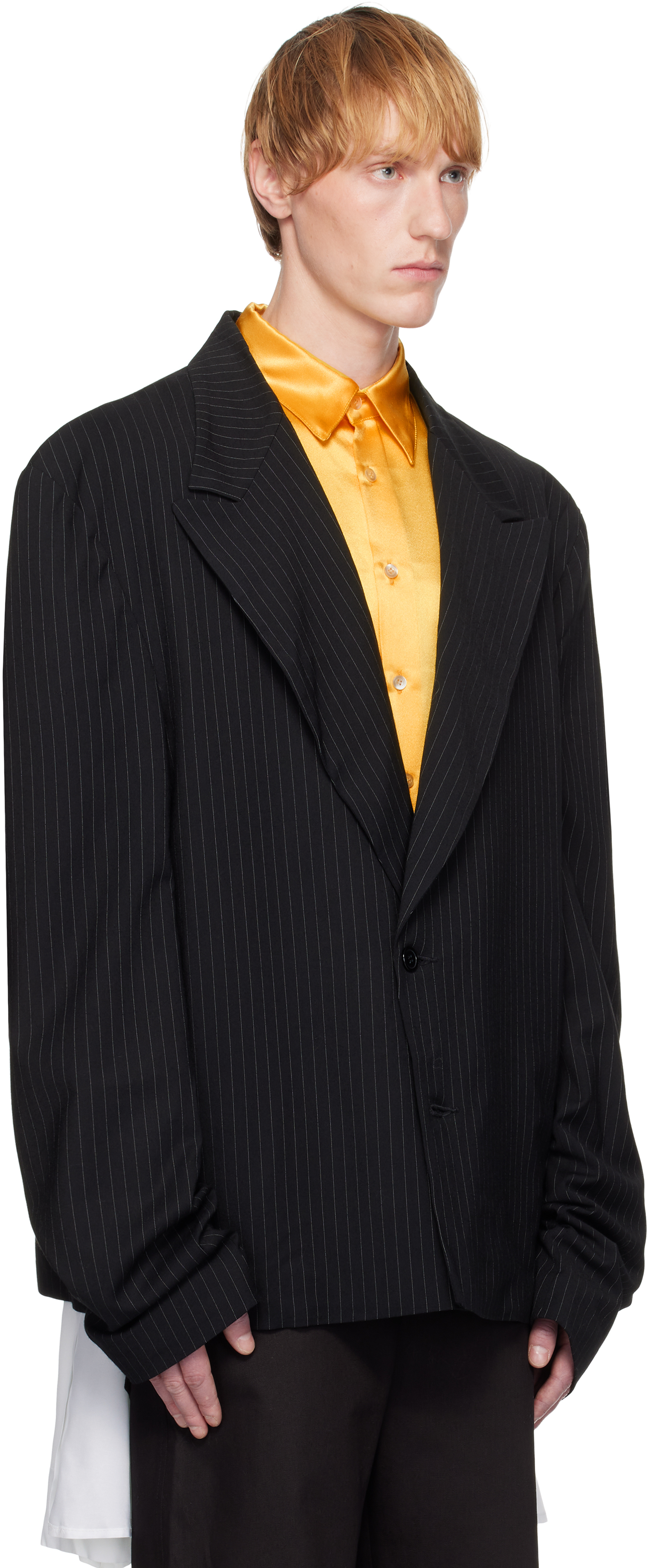 ANDREJ GRONAU BLACK OVERSIZED SUIT BLAZER