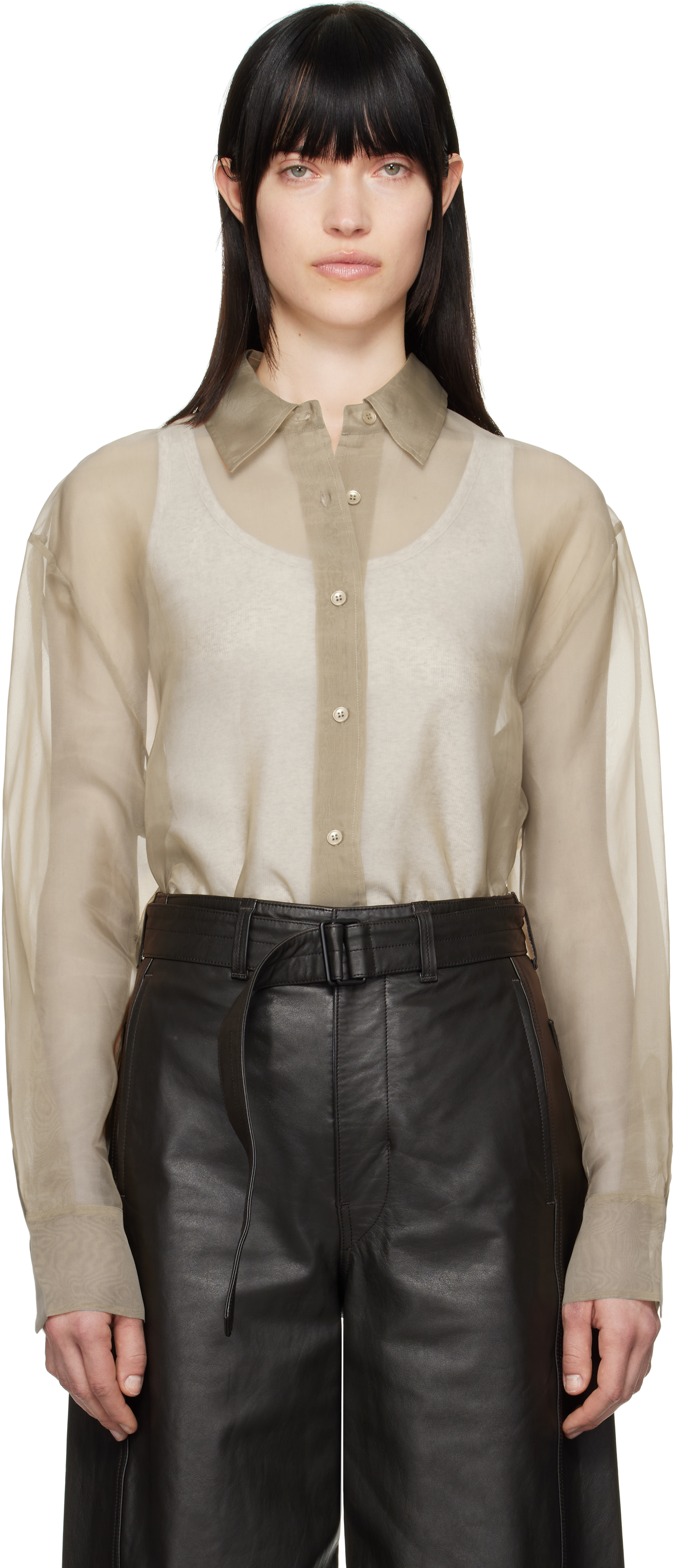 Beige Peri Sheer Shirt