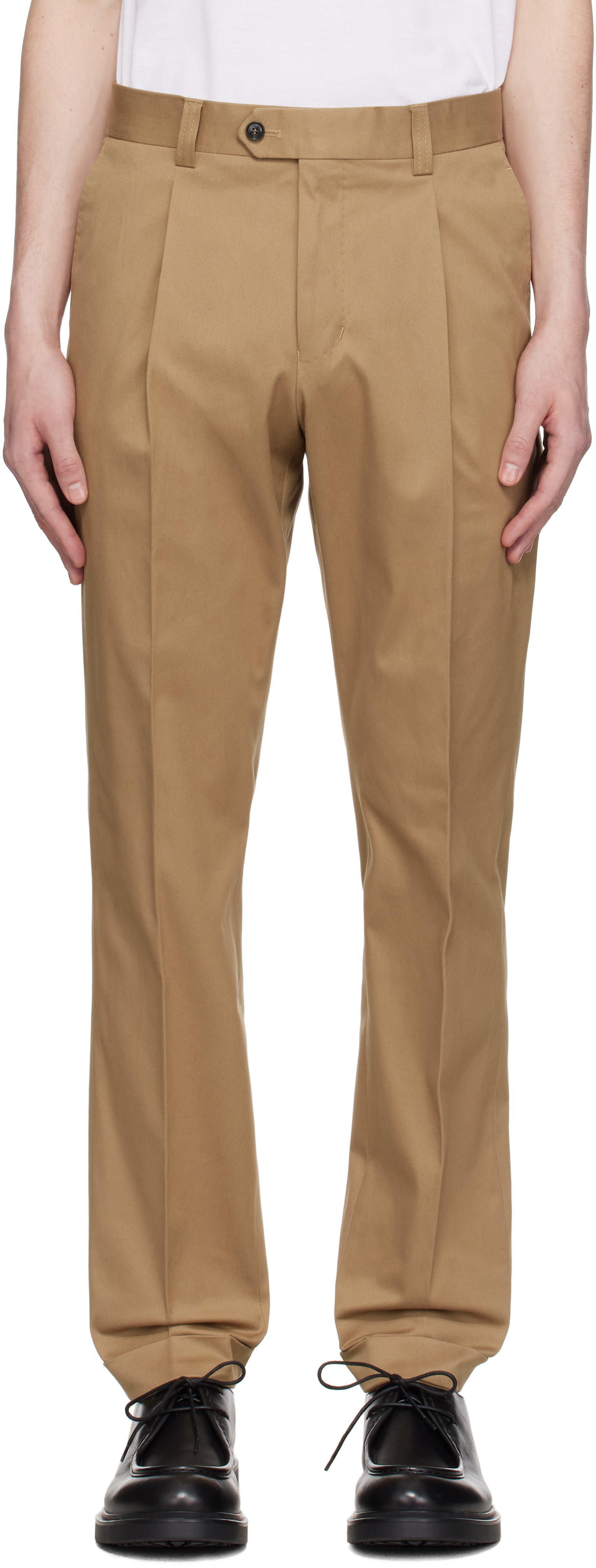 Beige Tenuta P Cotton Chino Trousers