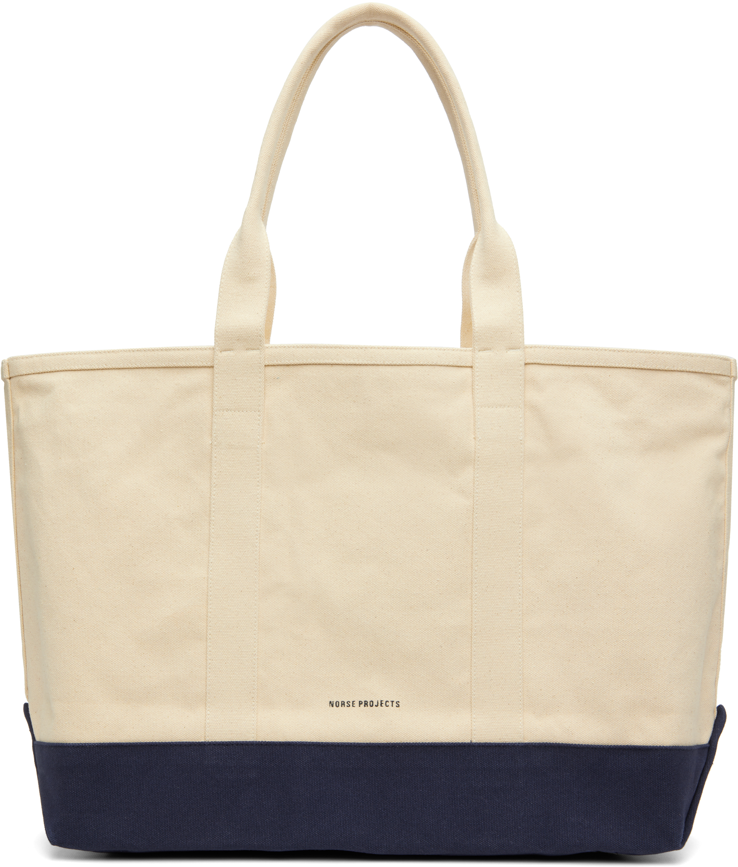 Norse Projects Off-white & Navy Stefan Cotton Canvas Tote