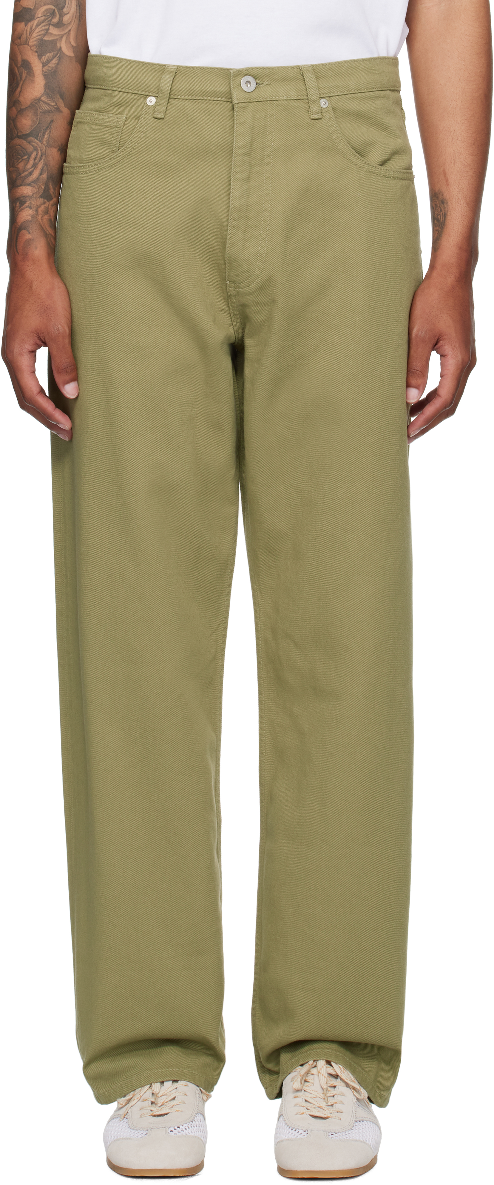 Tan Mogens Relaxed 5 Pocket Heavy Twill Trousers