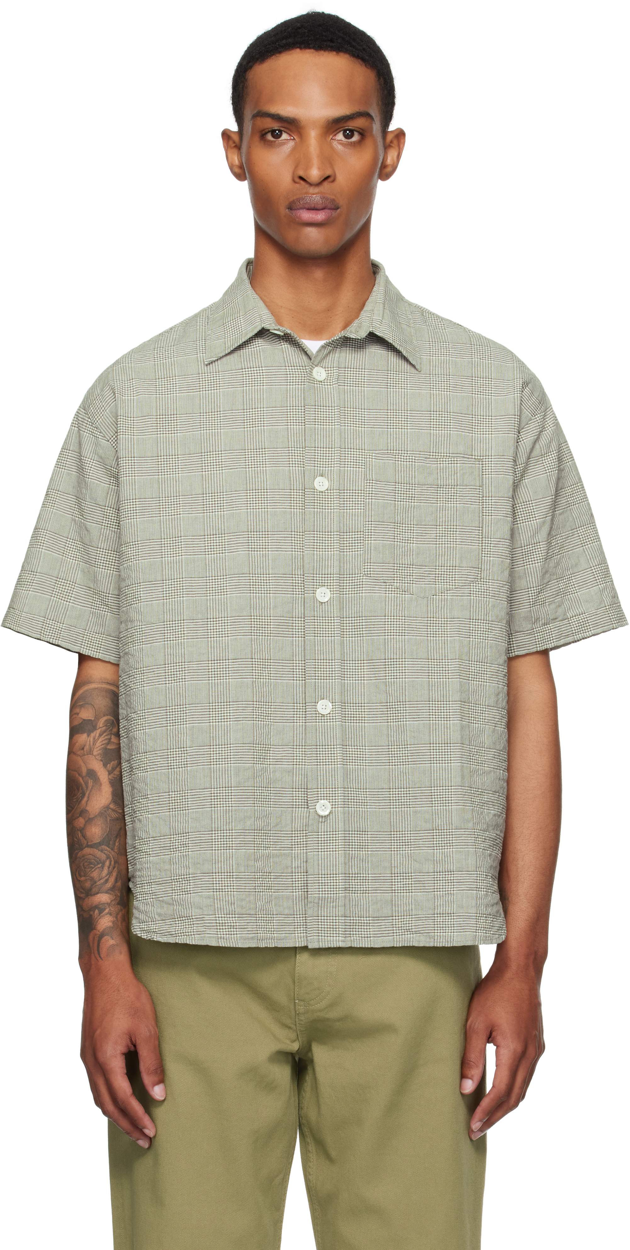 Norse Projects Green Mo Oversized Check S/s Shirt