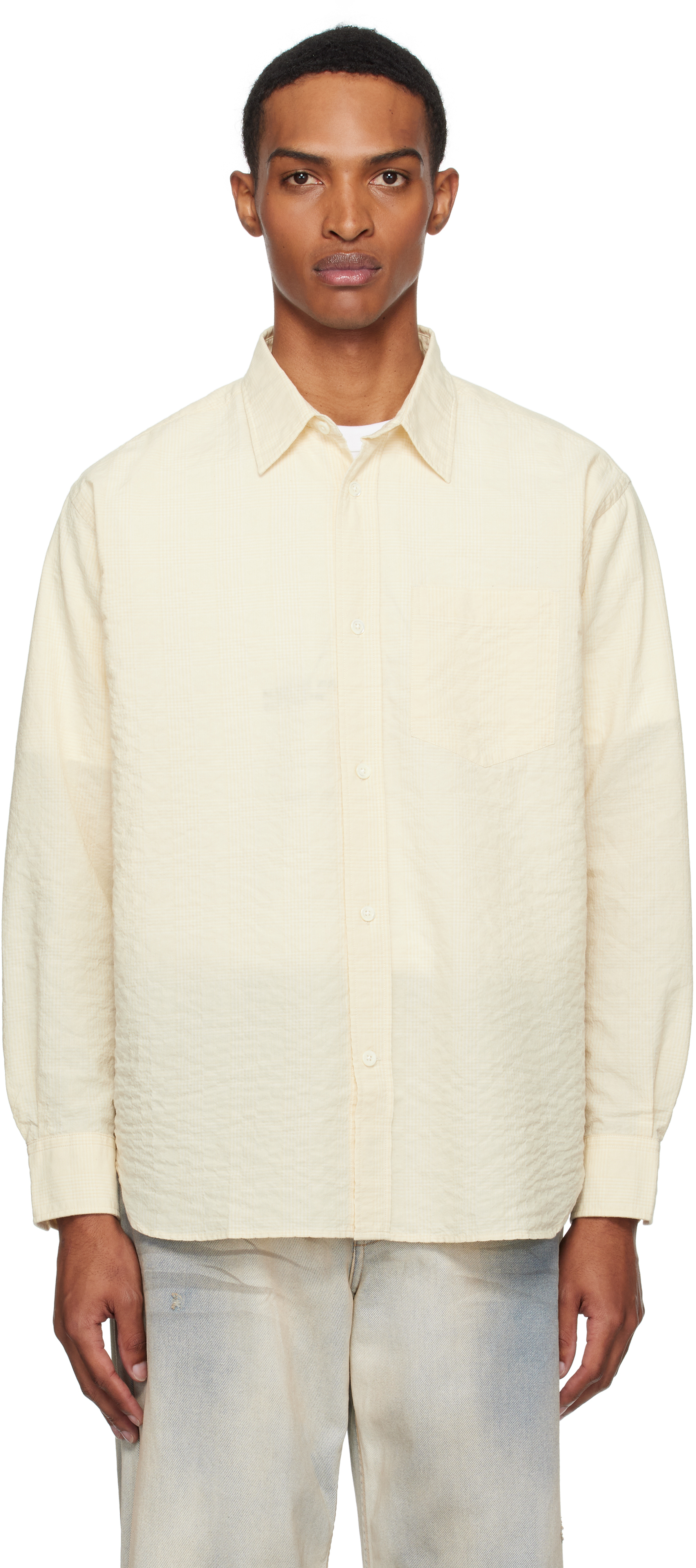 Norse Projects Beige Mo Oversized Check Shirt