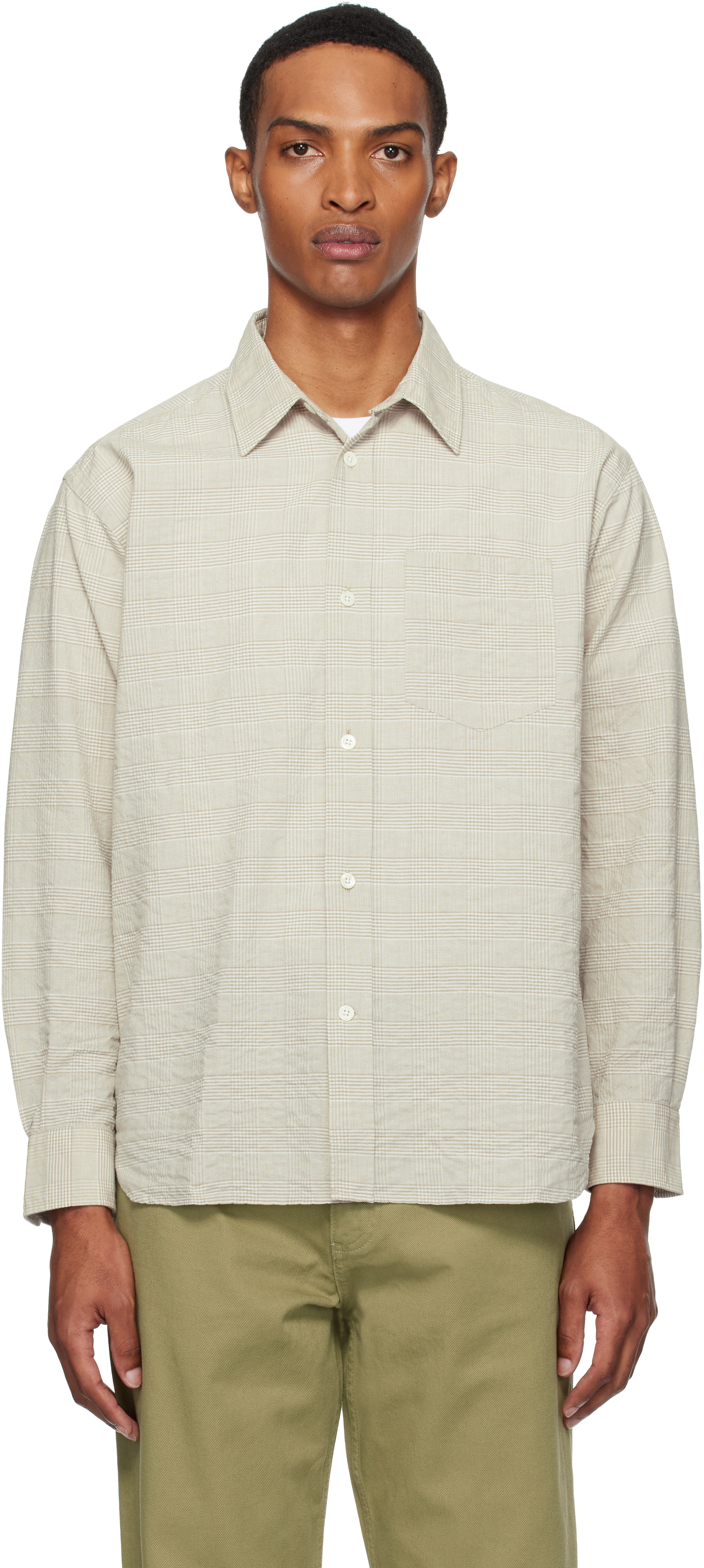 Norse Projects Taupe Mo Oversized Check Shirt