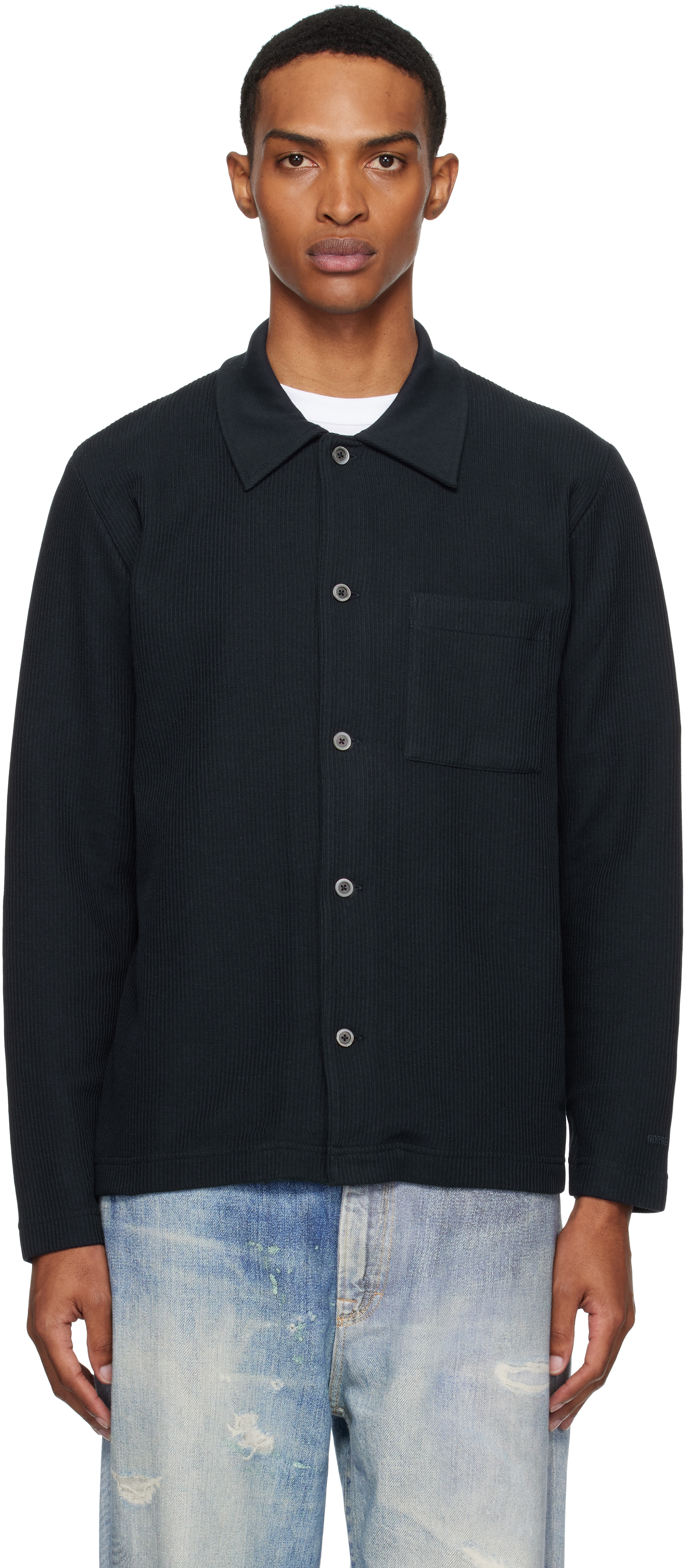 Navy Jorn Double Face Overshirt
