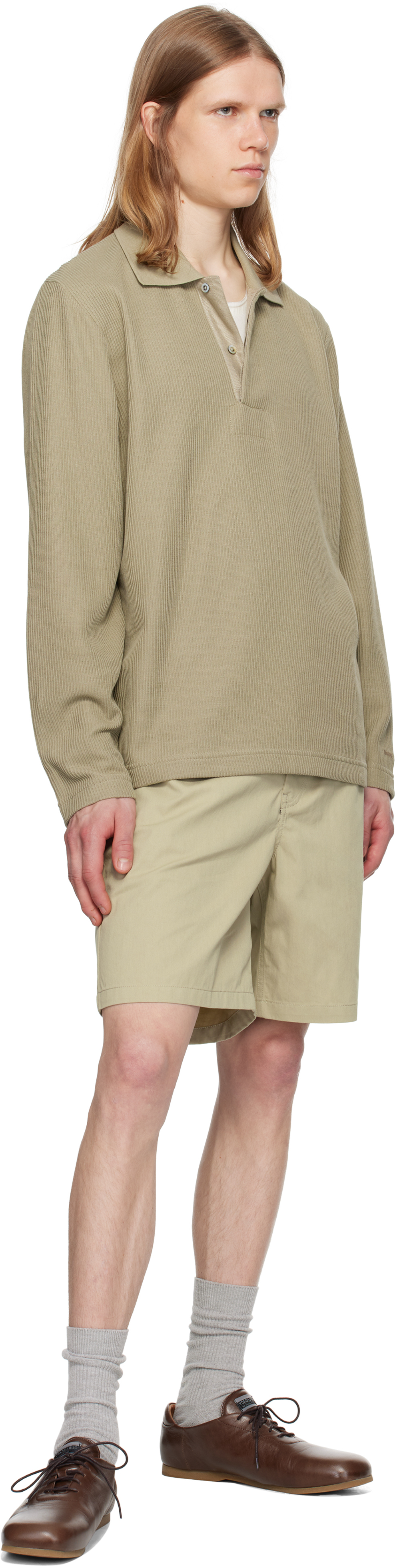 Norse Projects Beige Ragnar Fine Broken Twill Shorts In Green