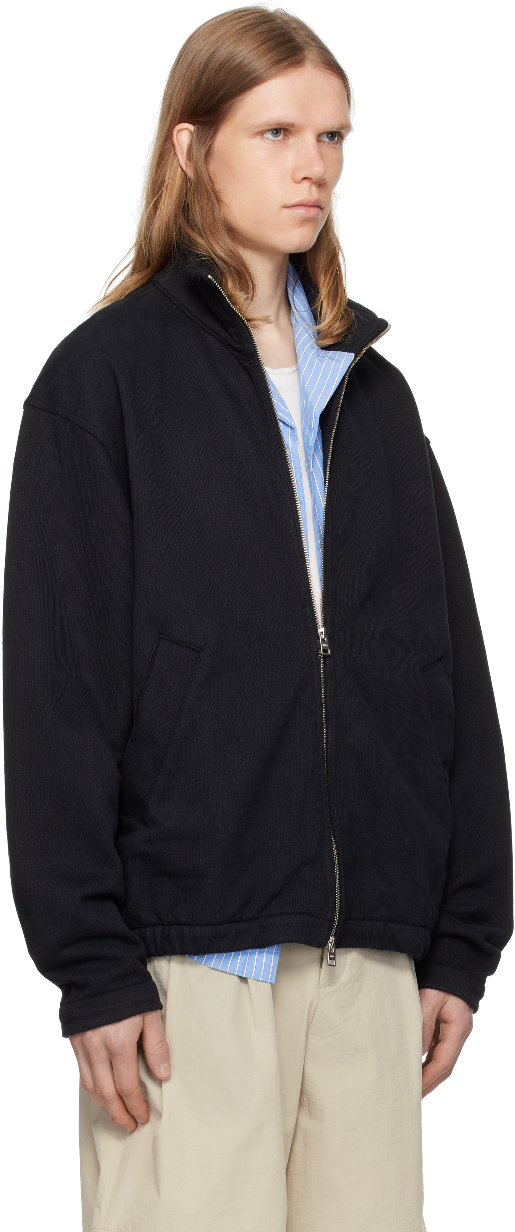 Norse Projects Black Bjorn Organic Loopback Track Jacket In Black