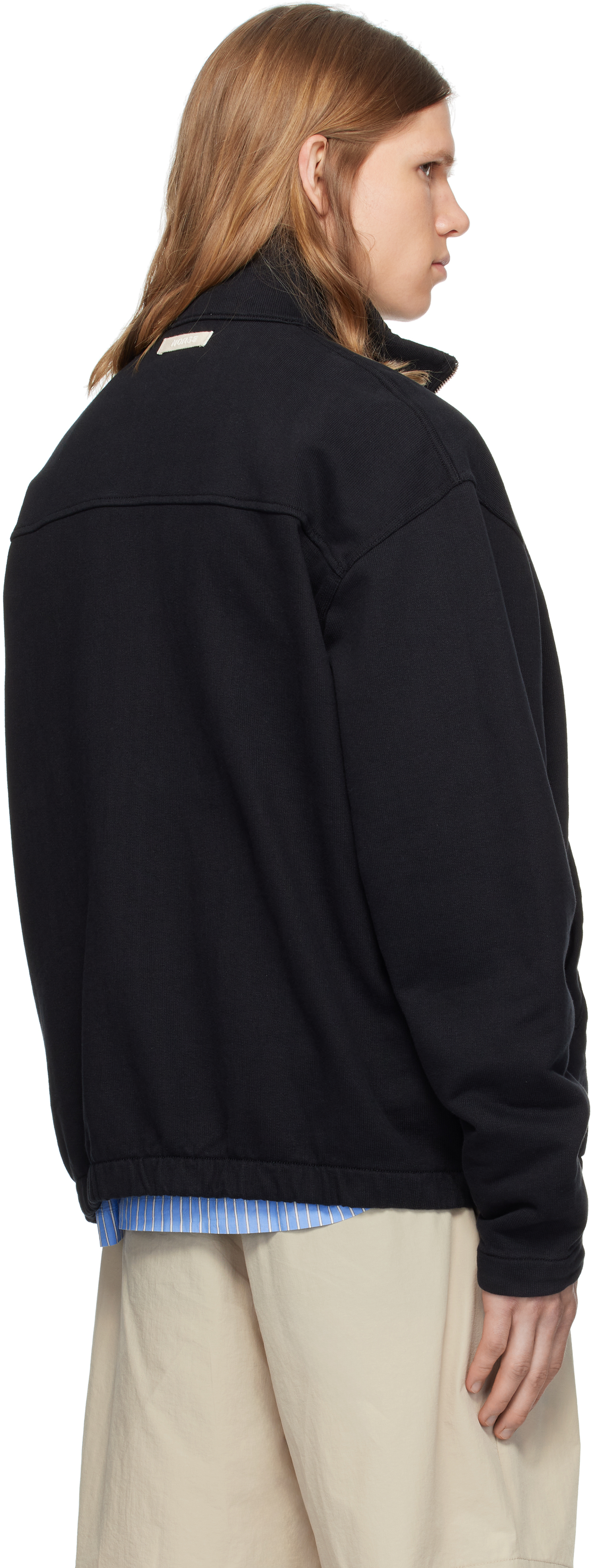 Norse Projects Black Bjorn Organic Loopback Track Jacket In Black