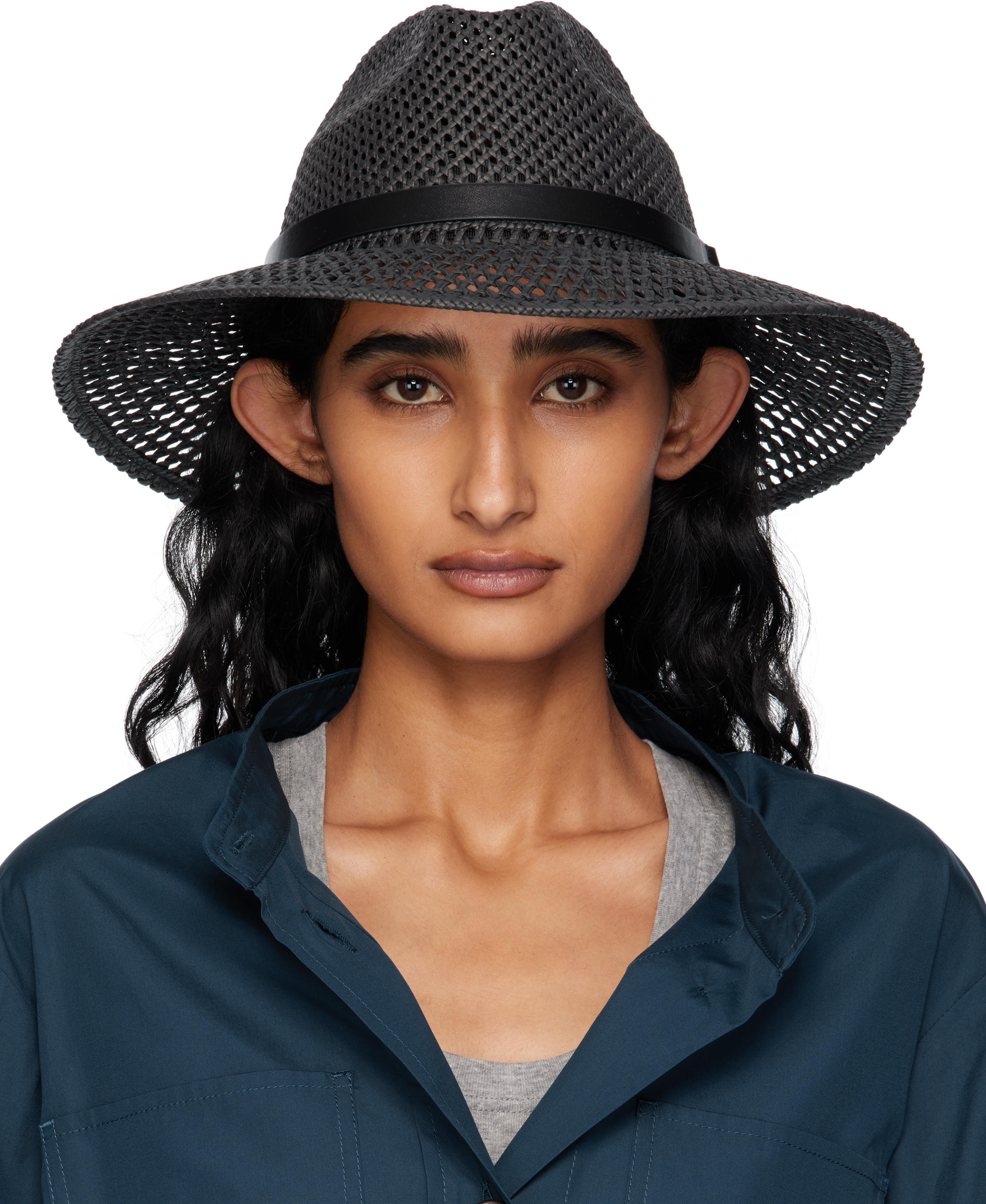 【関税込み】Max Mara ブラック Marocco パナマハット Max Mara: ブラック Marocco パナマハット | SSENSE 日本