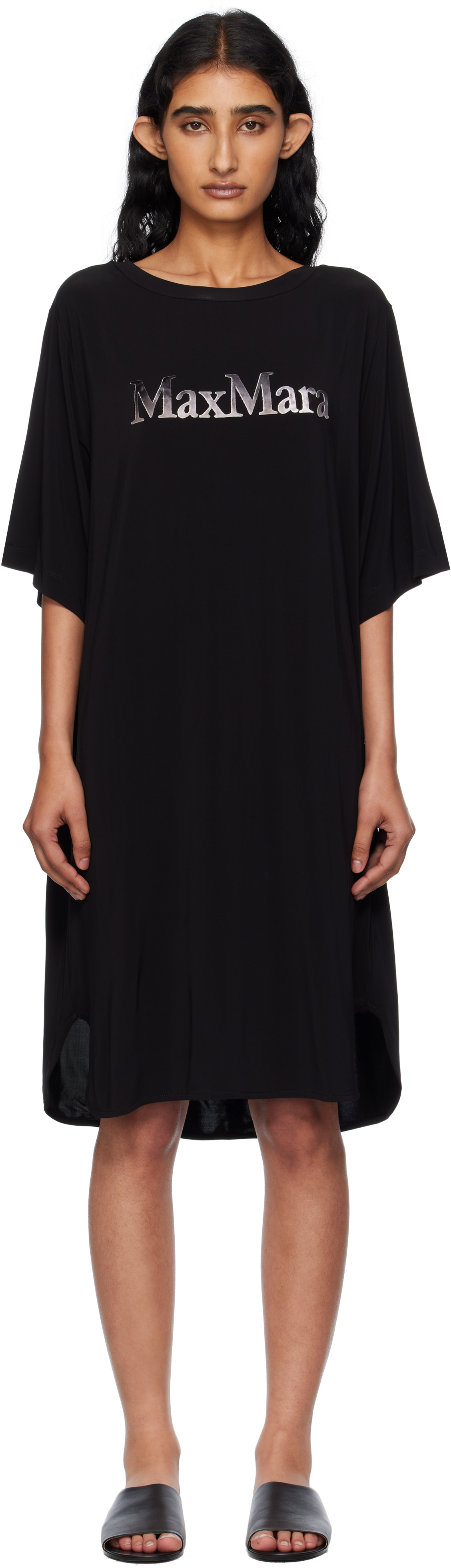 【関税込み】Max Mara ブラック Luna ミニワンピース Max Mara: ブラック Luna ミニワンピース | SSENSE 日本