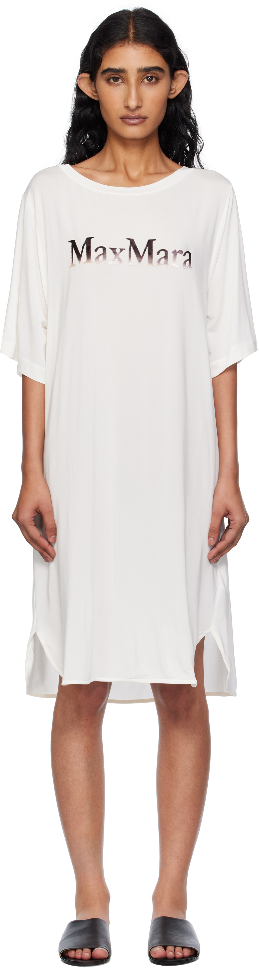 Max Mara White Luna Minidress In White