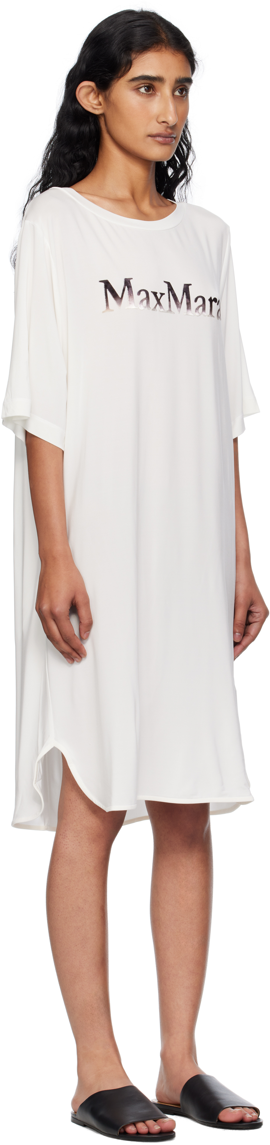Max Mara White Luna Minidress In White