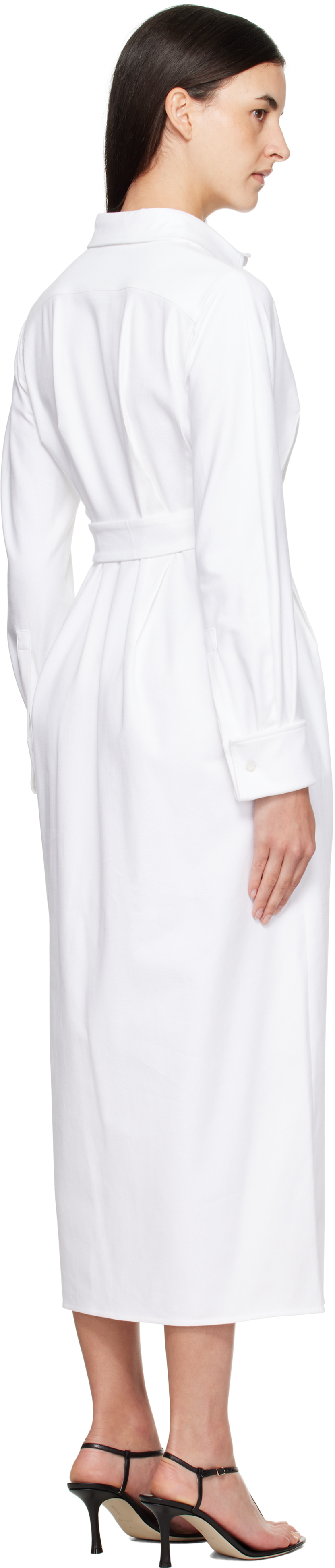 Max Mara Cotton-blend Twill Wrap Dress In White