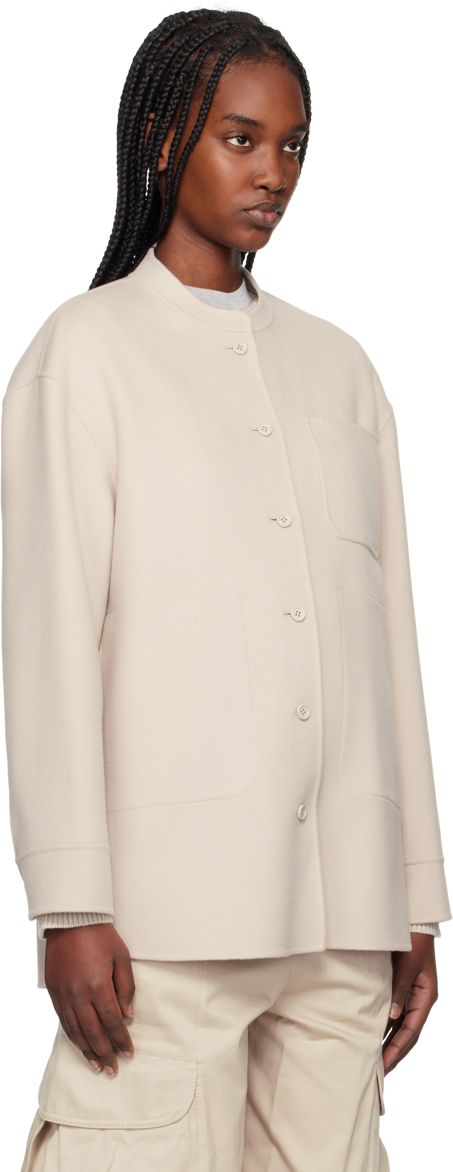 Max Mara Beige Costanza Jacket In 055 Natural