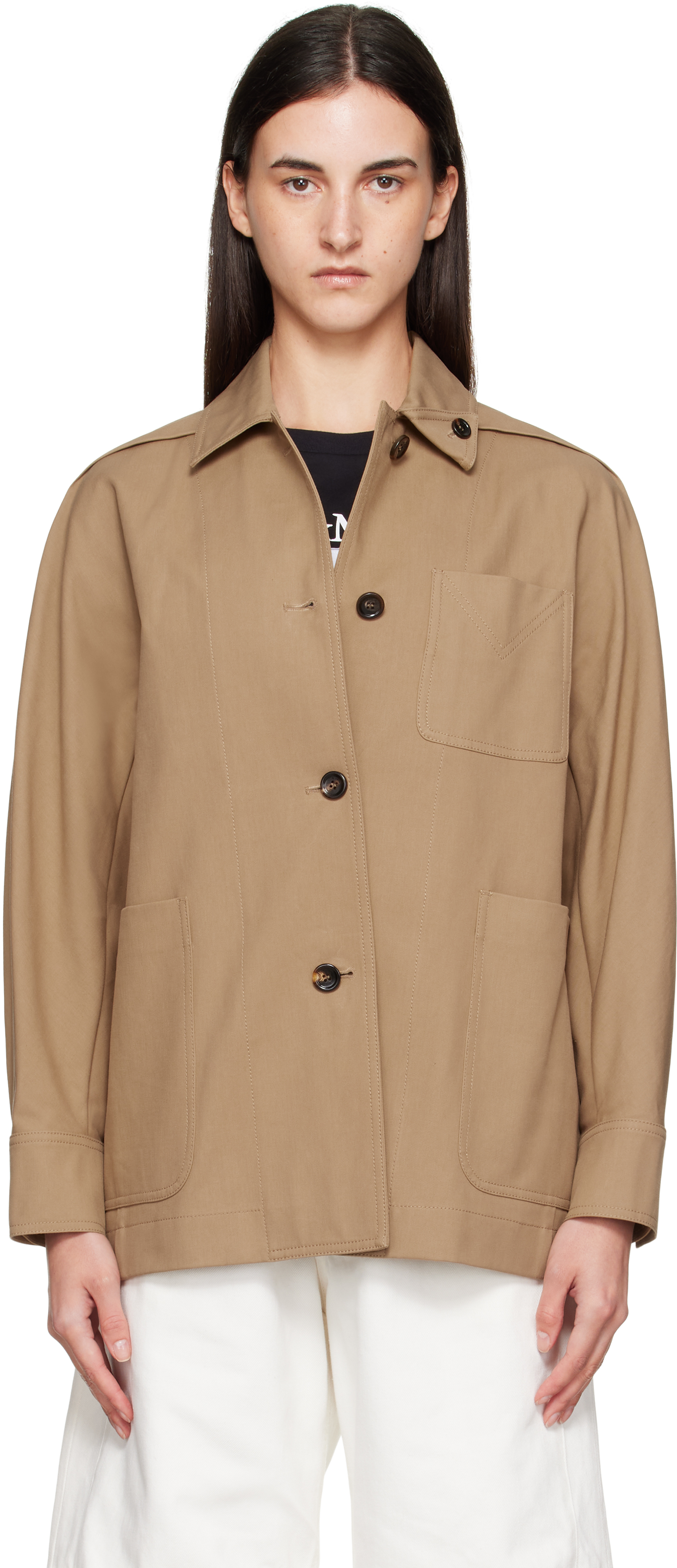 Max Mara Beige Moneta Jacket In Brown