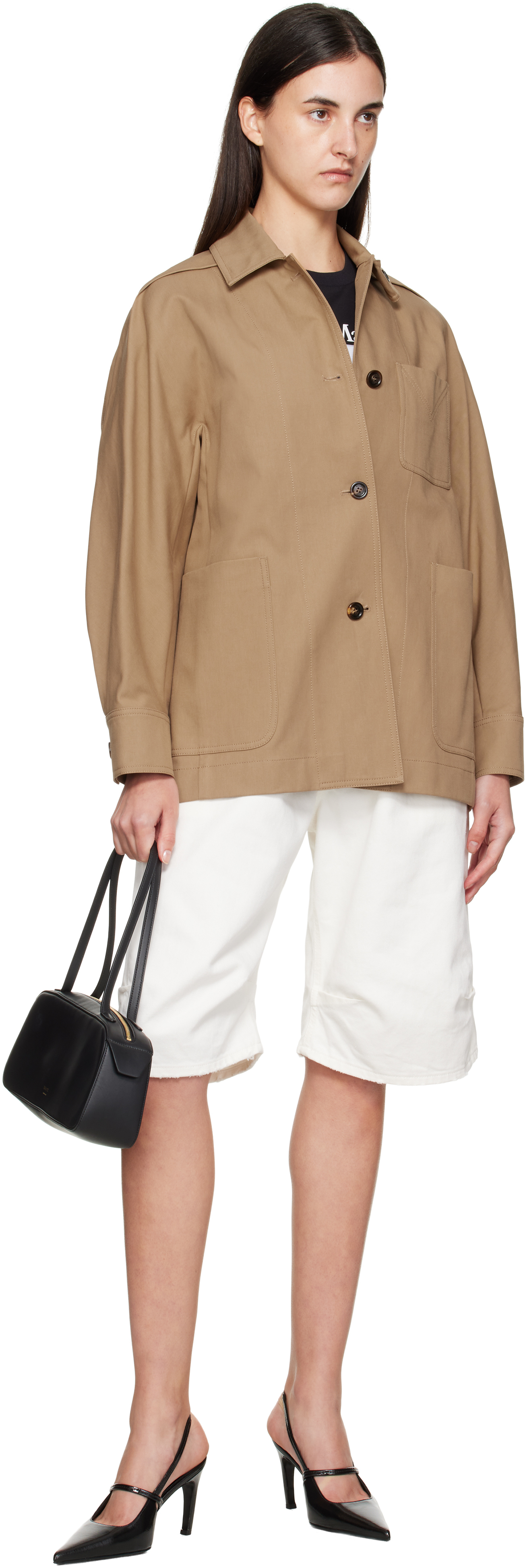 Max Mara Beige Moneta Jacket In Brown