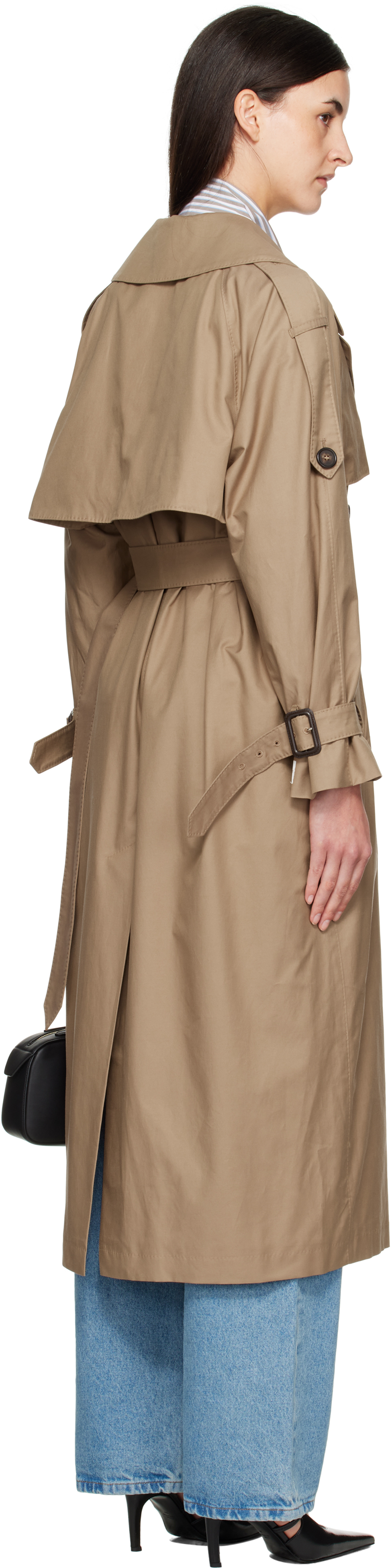 Max Mara Tan Otello Trench Coat In Multi