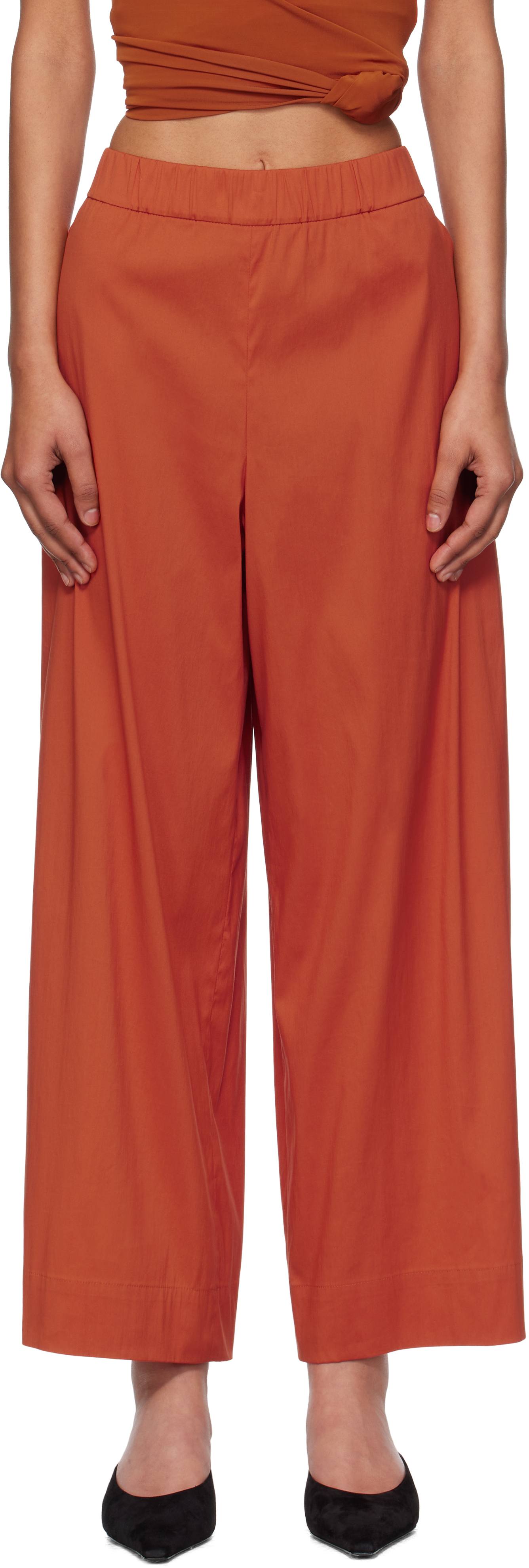 【関税込み】Max Mara オレンジ Rio ロング トラウザーズ Max Mara: オレンジ Rio ロング トラウザーズ | SSENSE 日本