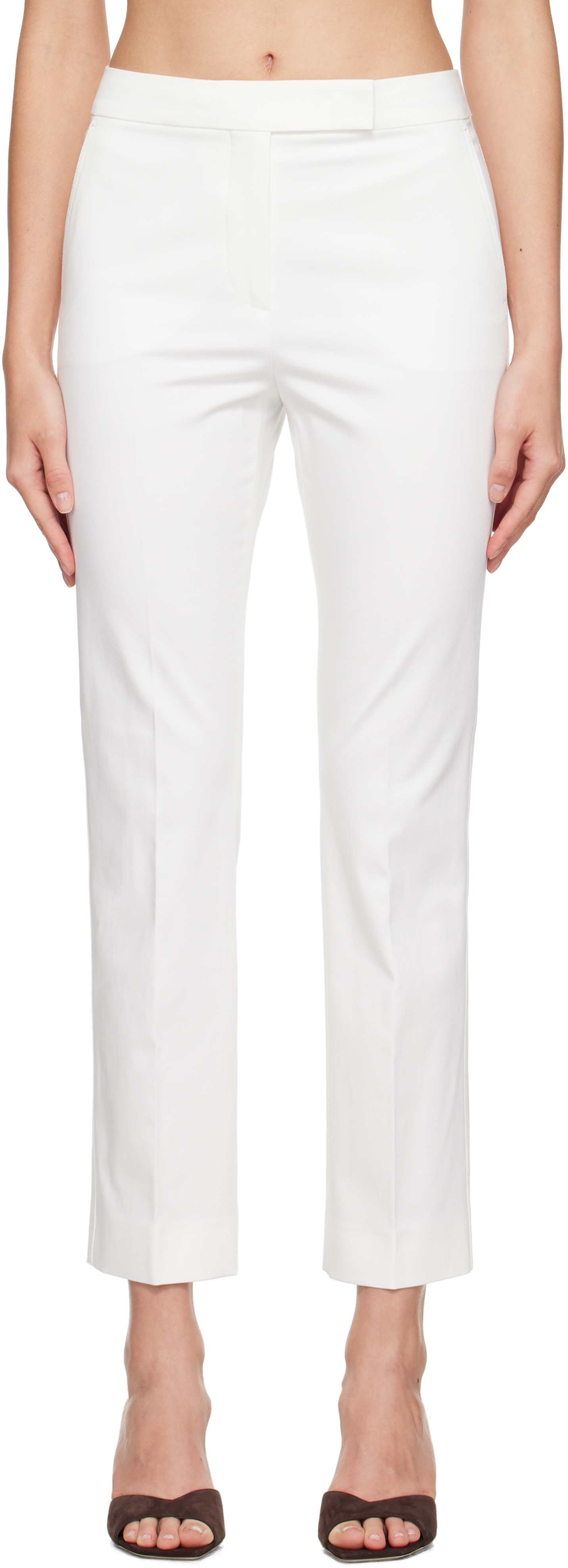 Max Mara Off-white Okra Trousers In Multi