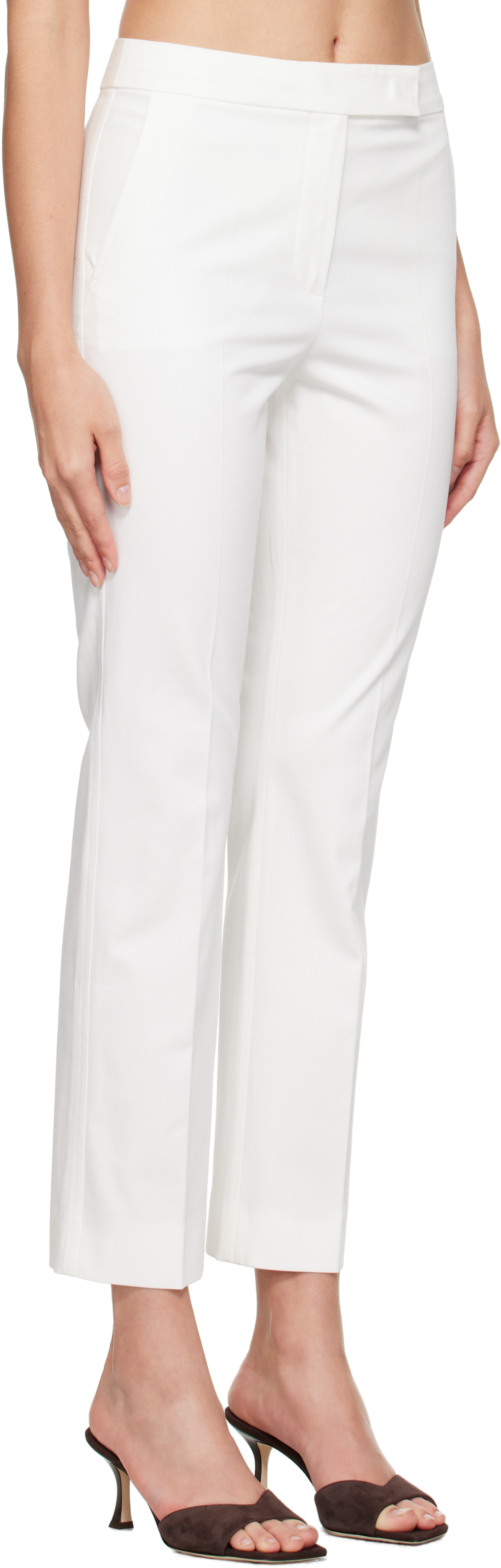 Max Mara Off-white Okra Trousers In Multi