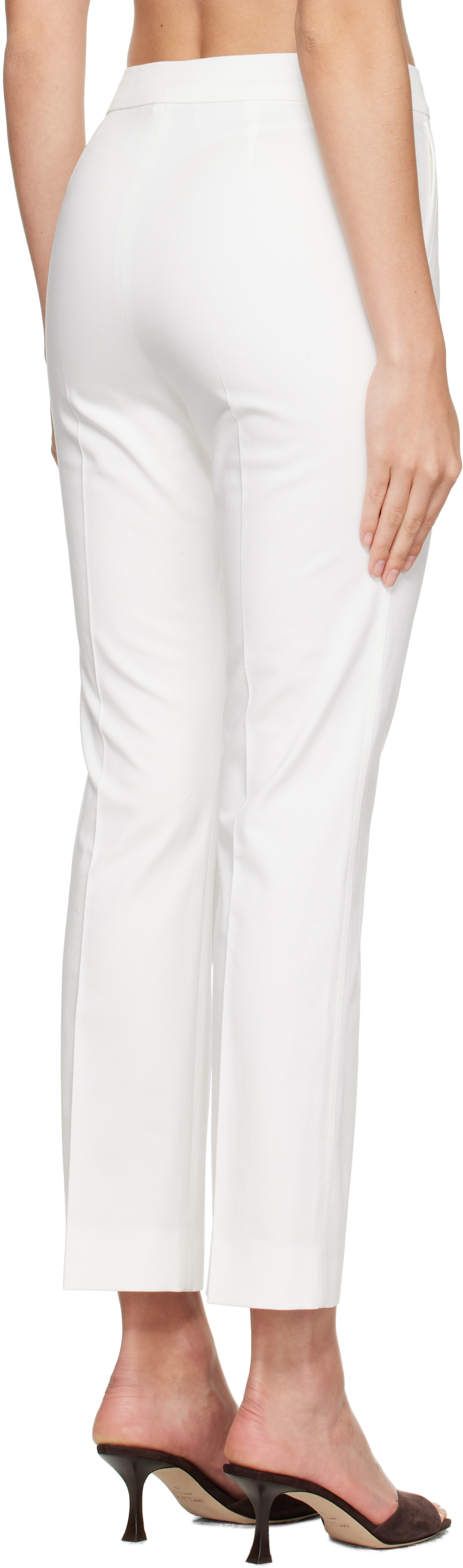 Max Mara Off-white Okra Trousers In Multi