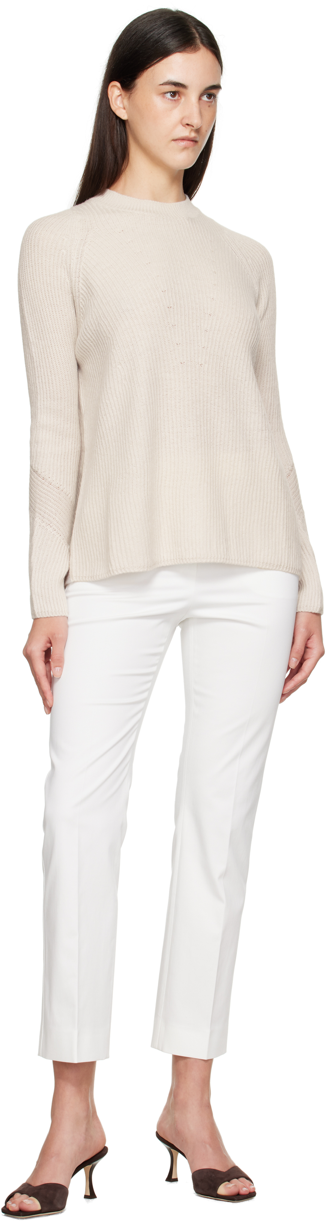 Max Mara Off-white Okra Trousers In Multi