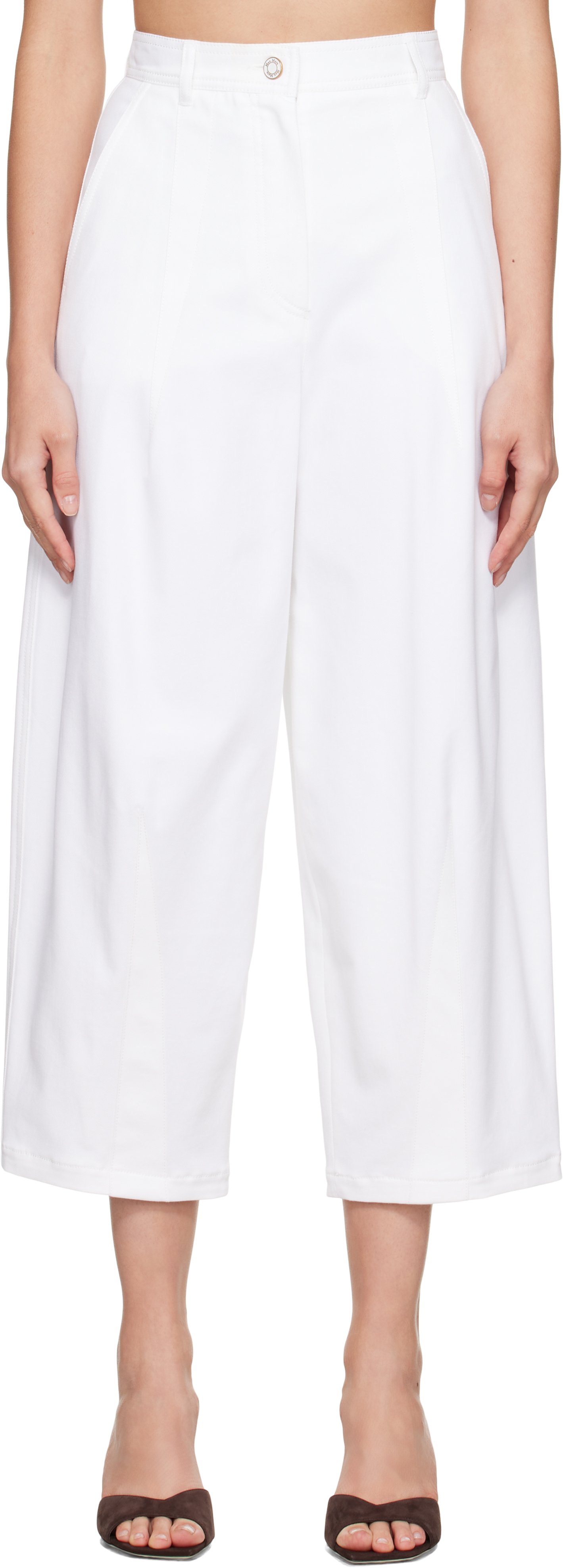 Max Mara White Mina Trousers In White