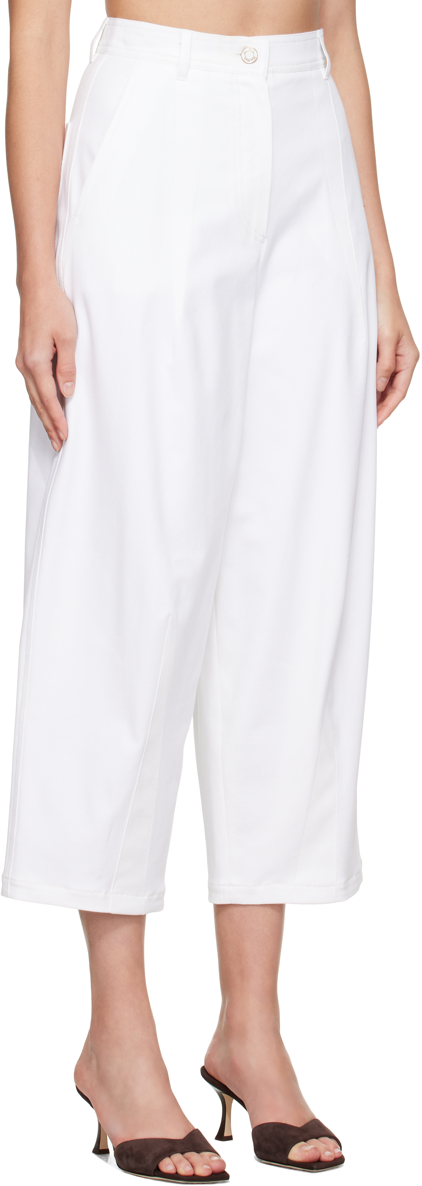 Max Mara White Mina Trousers In White