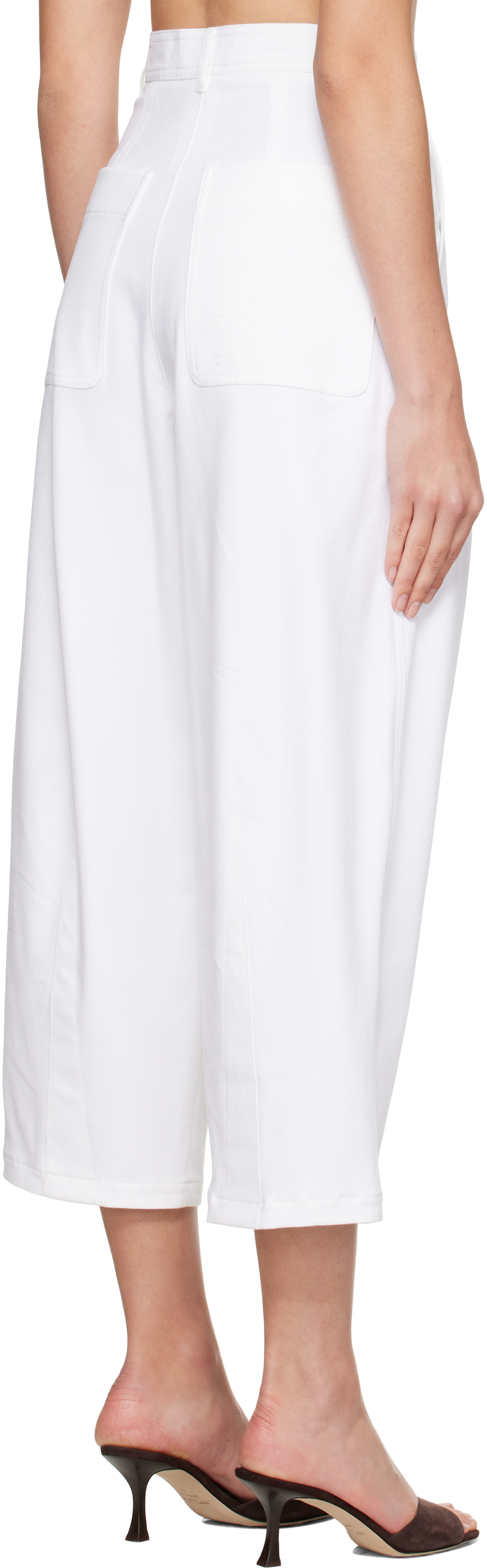 Max Mara White Mina Trousers In White