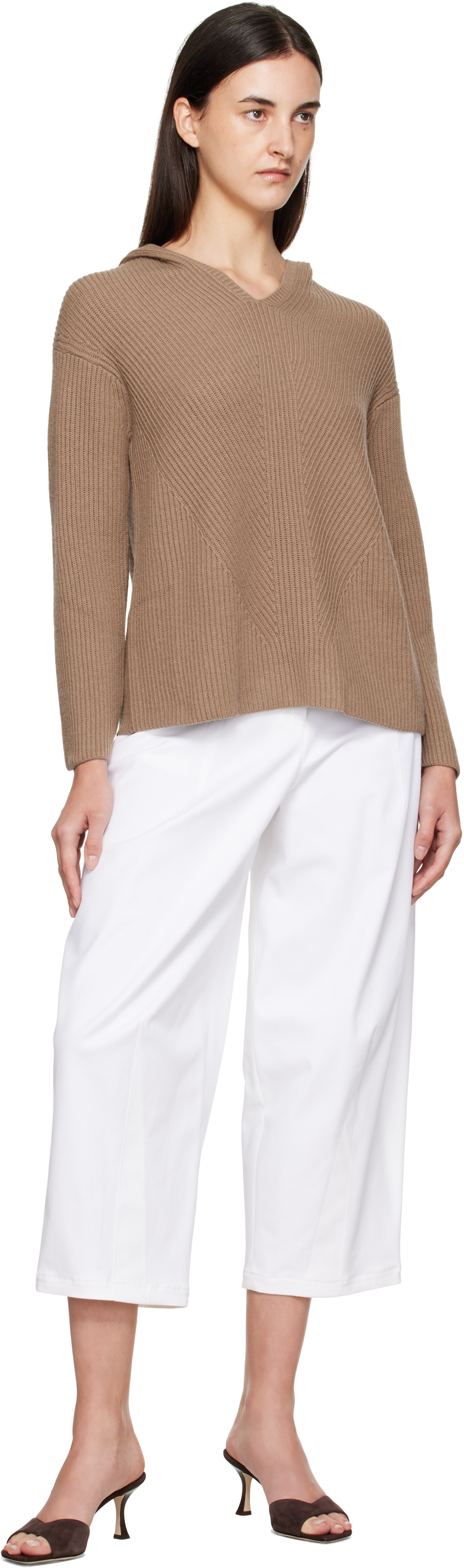 Max Mara White Mina Trousers In White