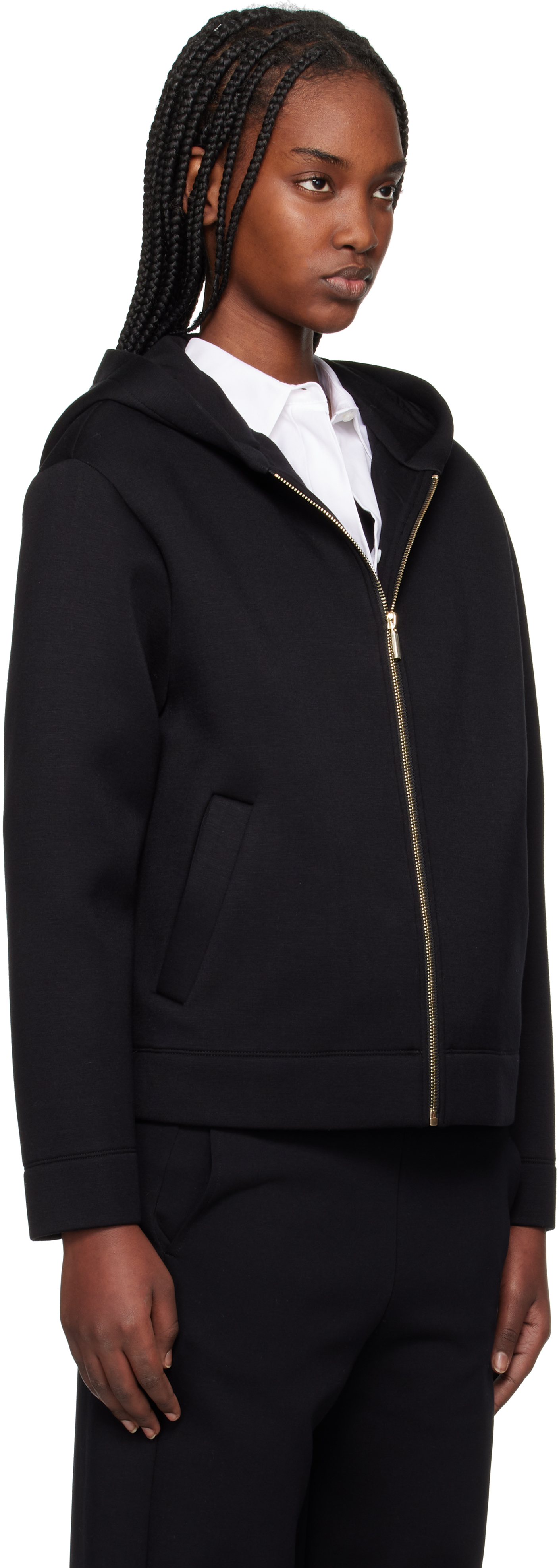 Max Mara "timeless Acorn" Bomber Jacket In 005 Black
