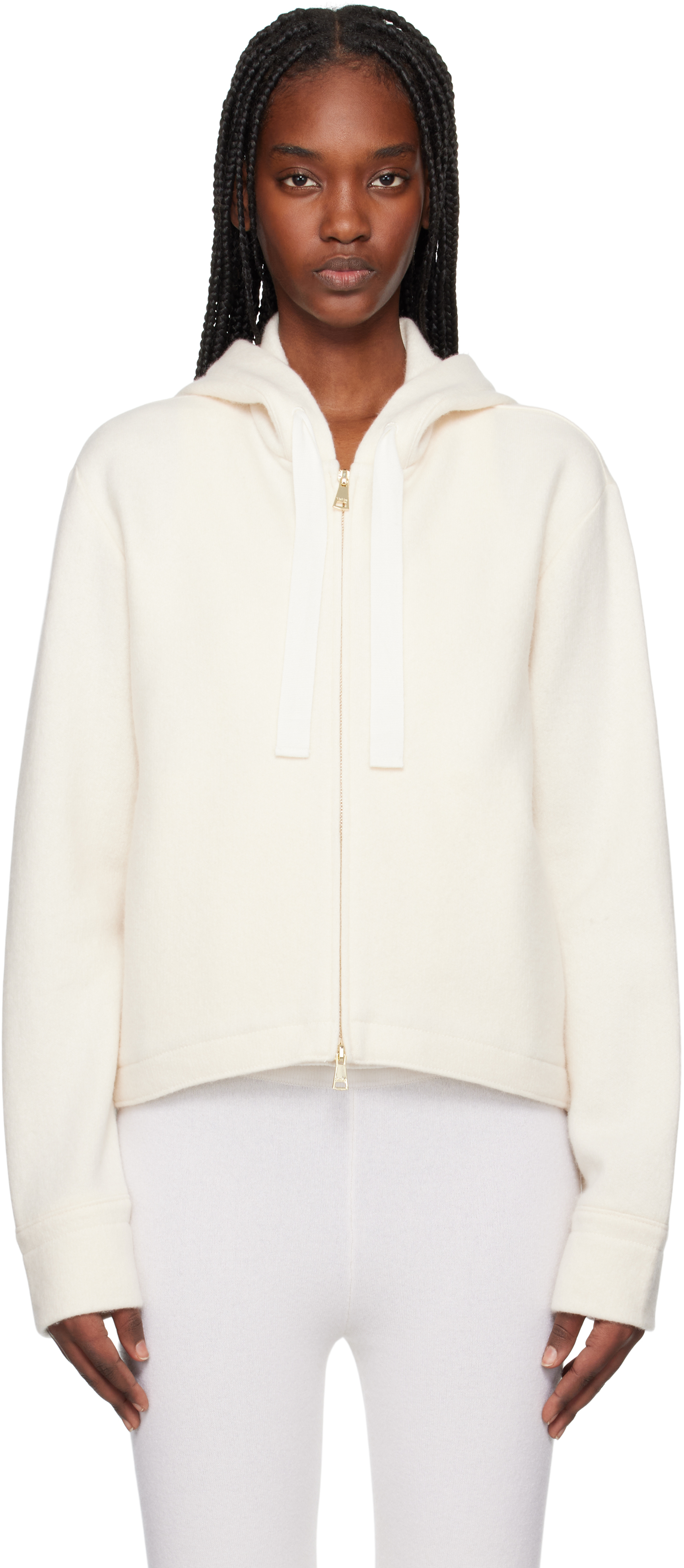 Max Mara Off-white Abilita Hoodie In 001 White