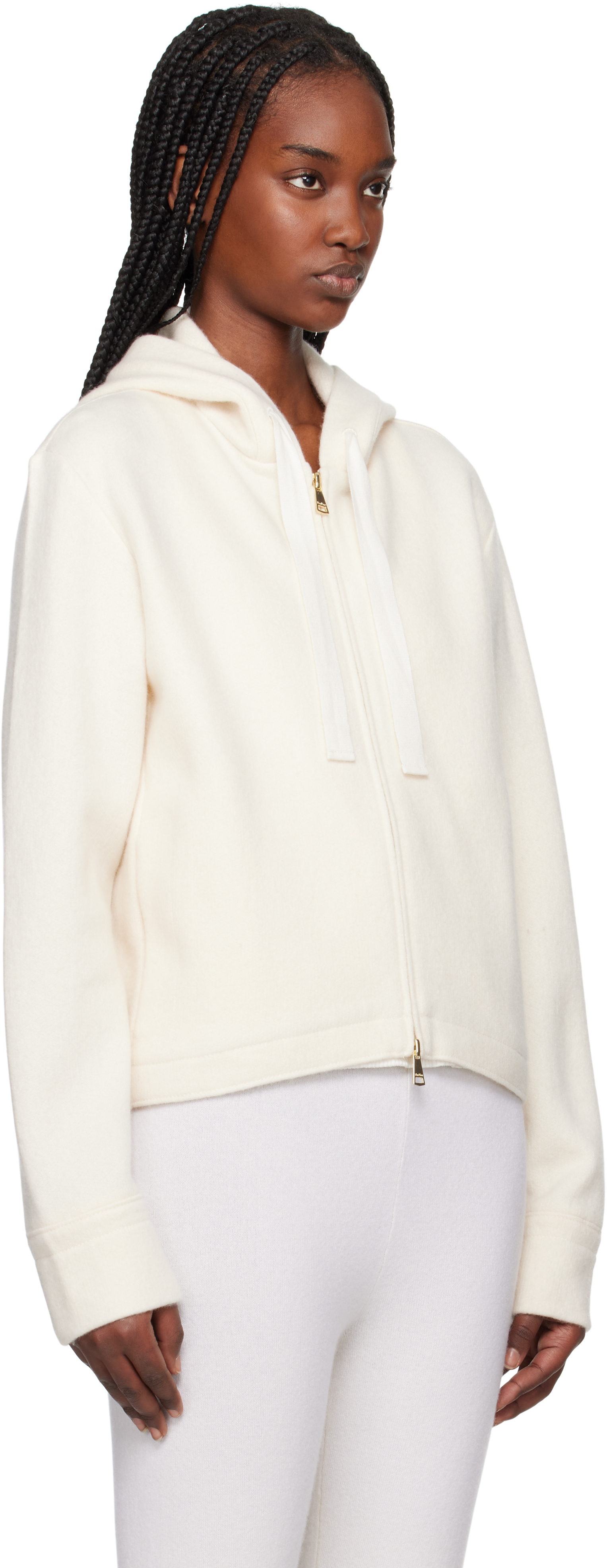 Max Mara Off-white Abilita Hoodie In 001 White