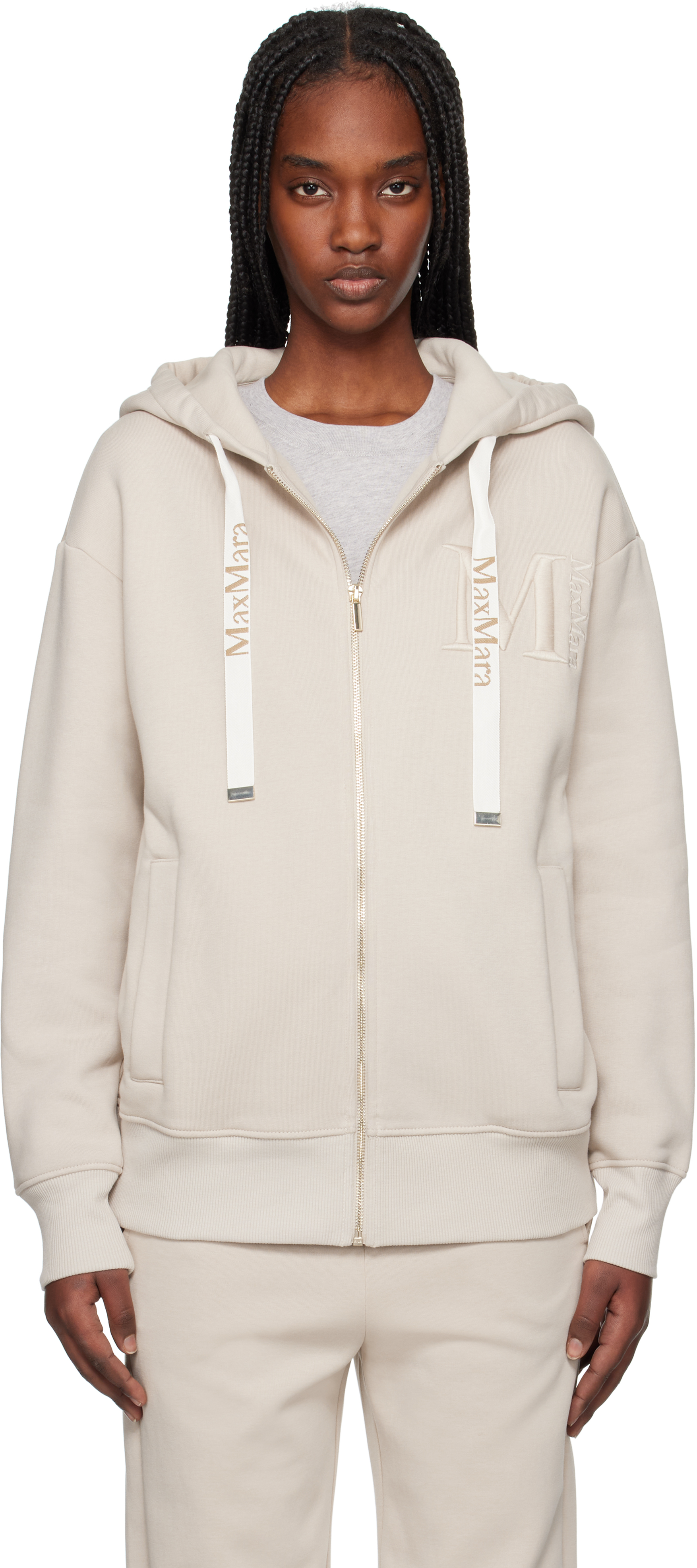 Max Mara Beige Pecos Hoodie In 004 Beige