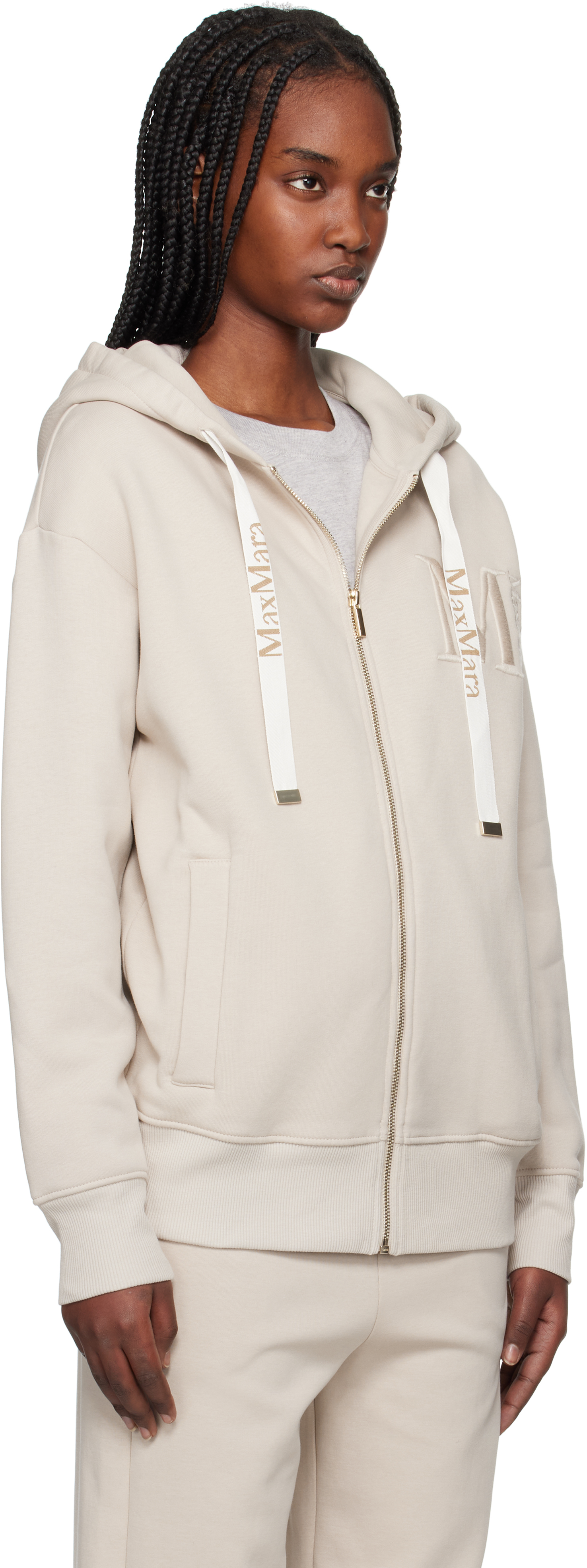 Max Mara Beige Pecos Hoodie In 004 Beige