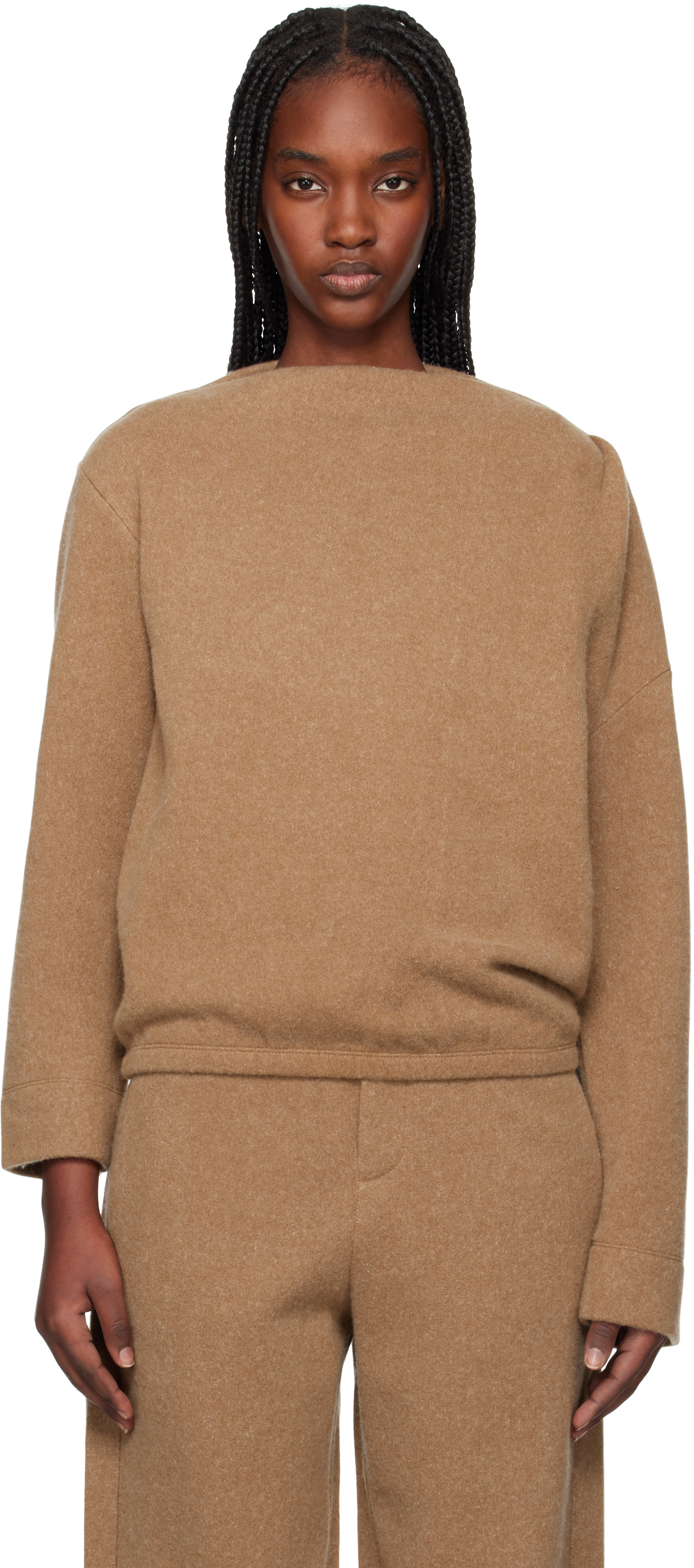 Shop Max Mara Tan Oxa Sweatshirt In 003 Tobacco