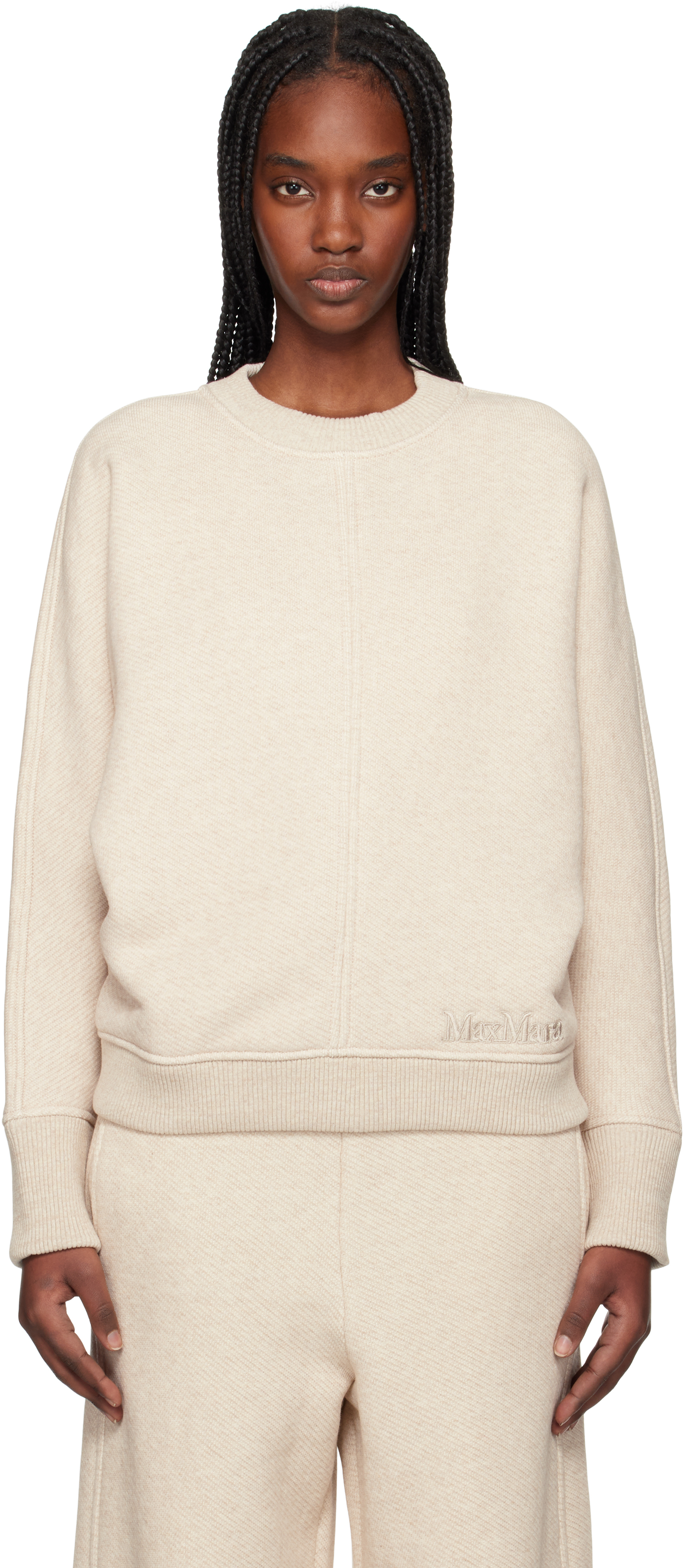 Max Mara Women Ivory Cotton Blend Cral Cardigan In 002 Albino